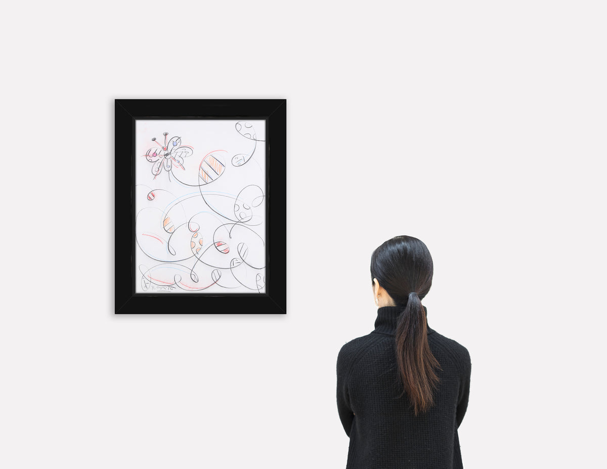 modern pop art fly away butterfly flight original  vibrant home decor