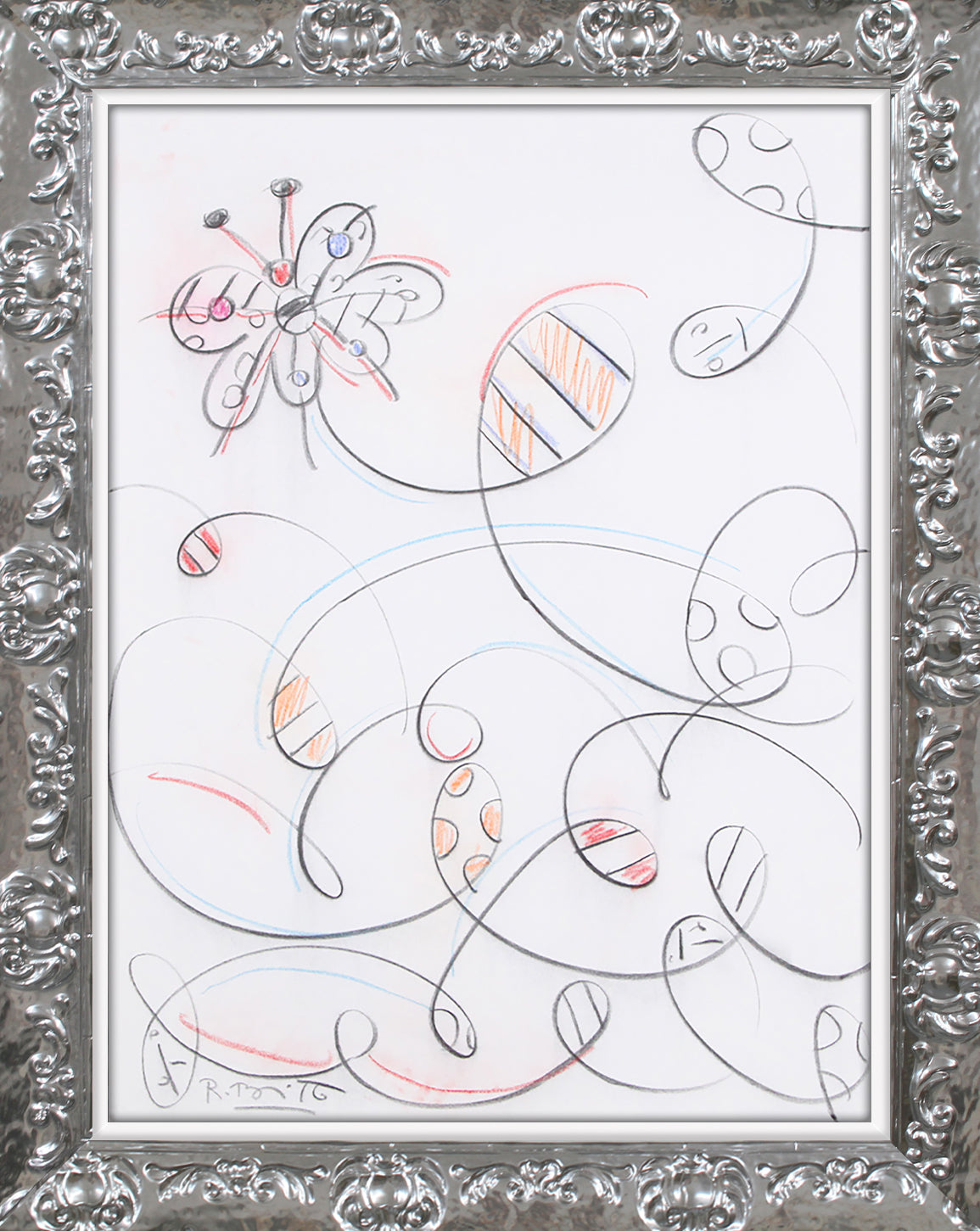 fly away butterfly flight original  artistic colorful design collectible
