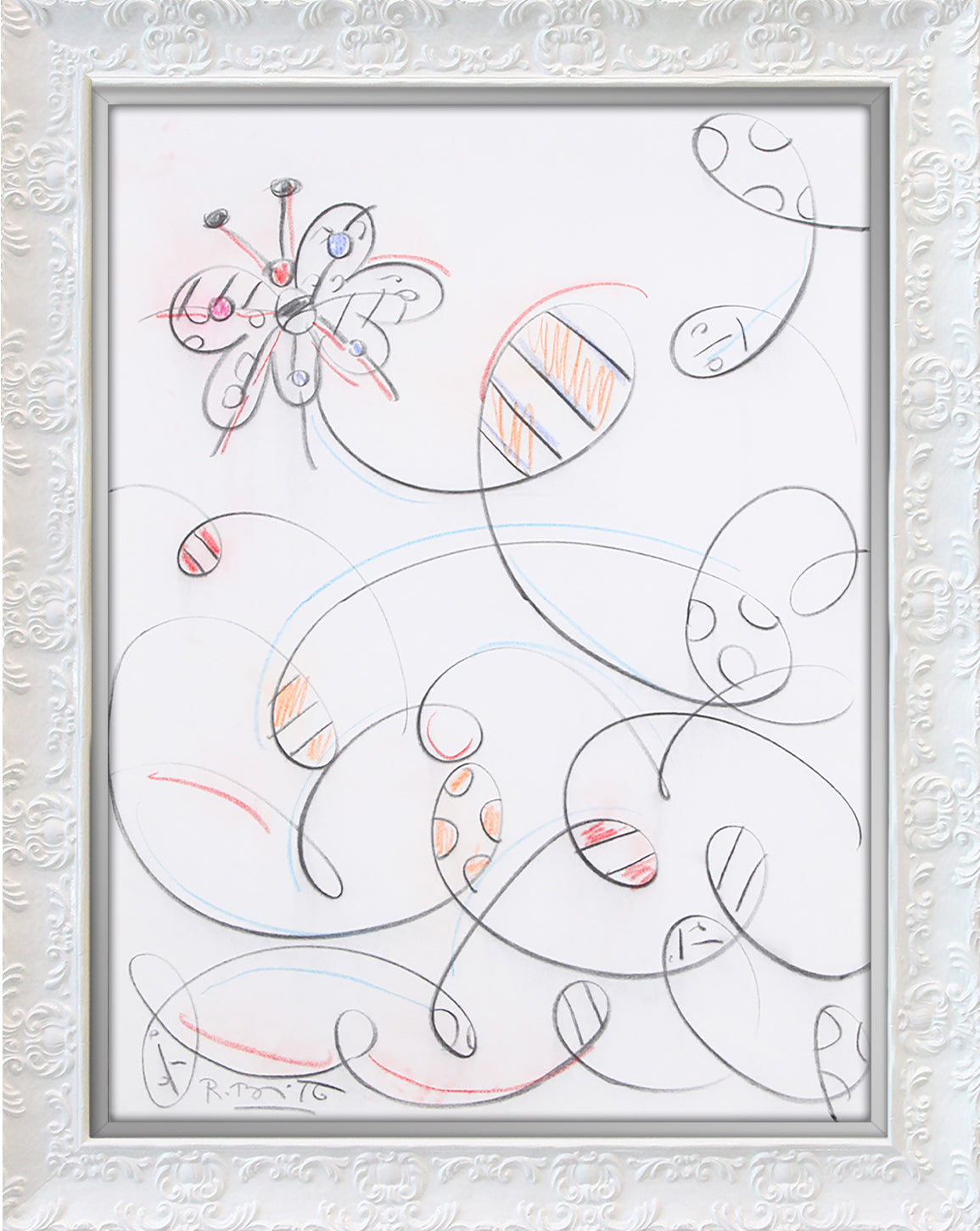 modern pop art fly away butterfly flight original  vibrant home decor