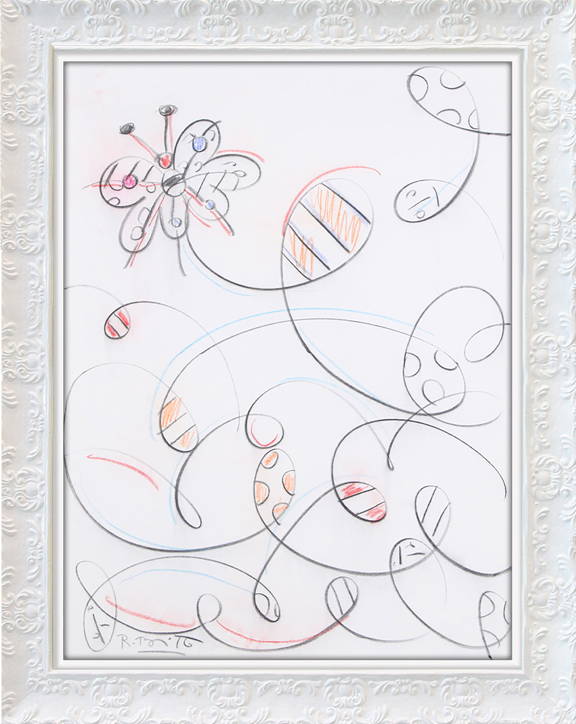 fly away butterfly flight original  artistic colorful design collectible