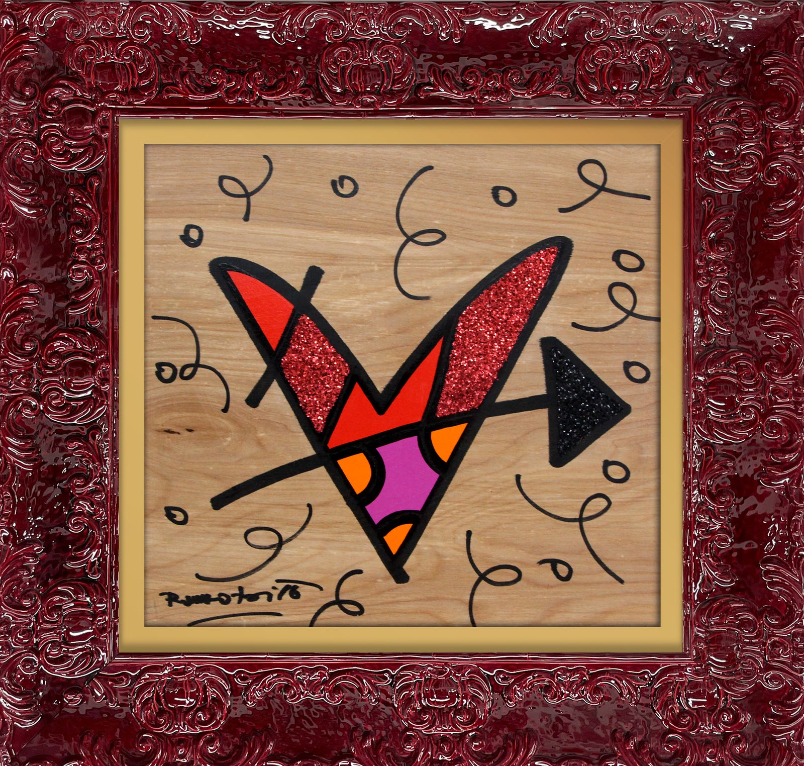 lovestruck original drawing  artistic colorful design collectible