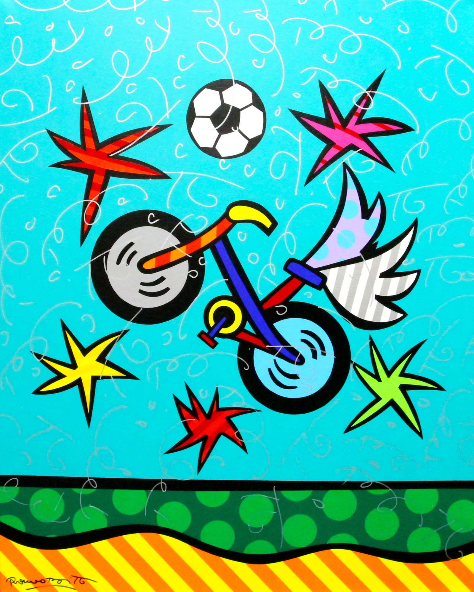 PELE'S BICYCLE -  Original Painting