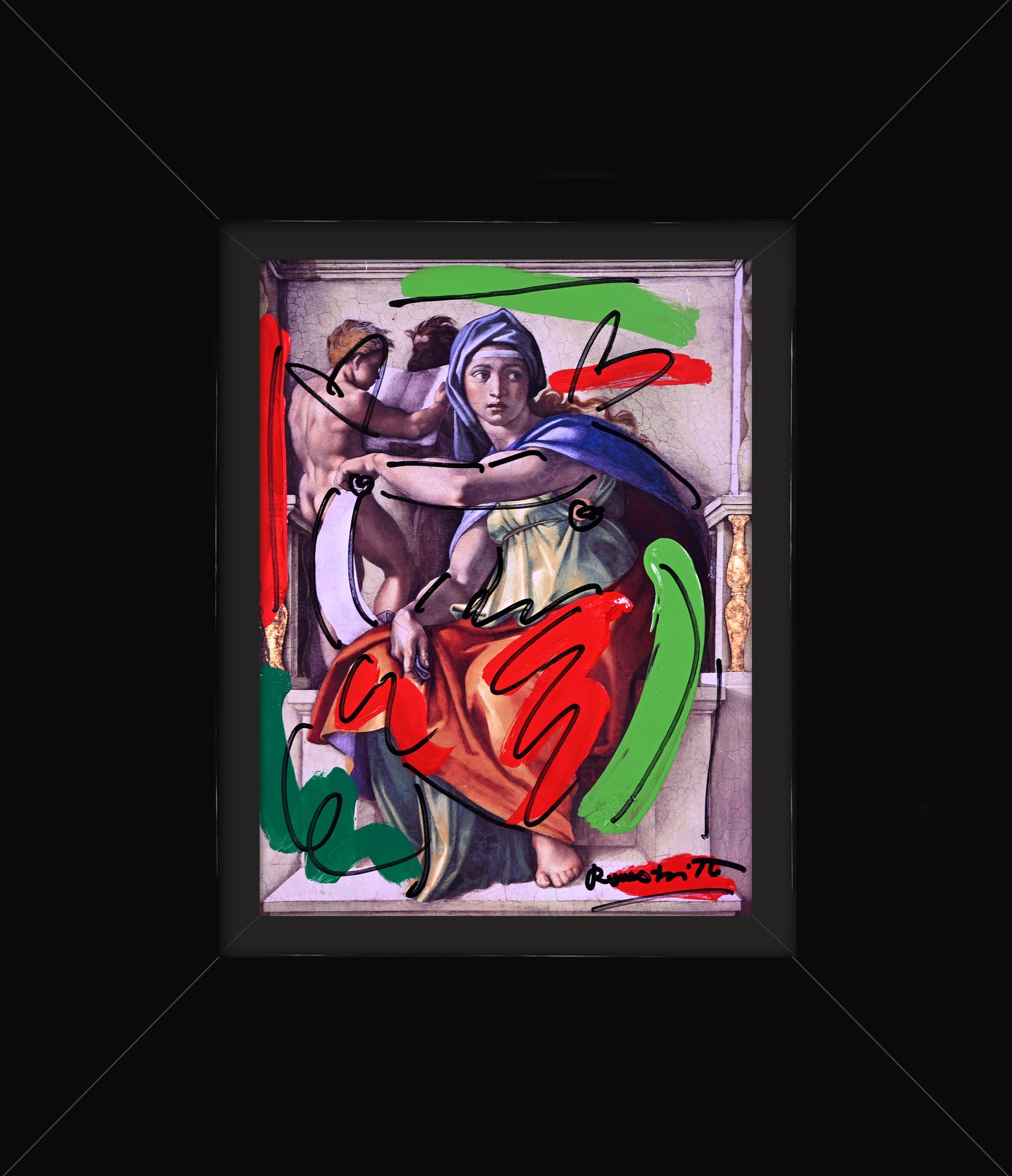 Romero Britto delphic sibyl mixed media original  contemporary pop art piece