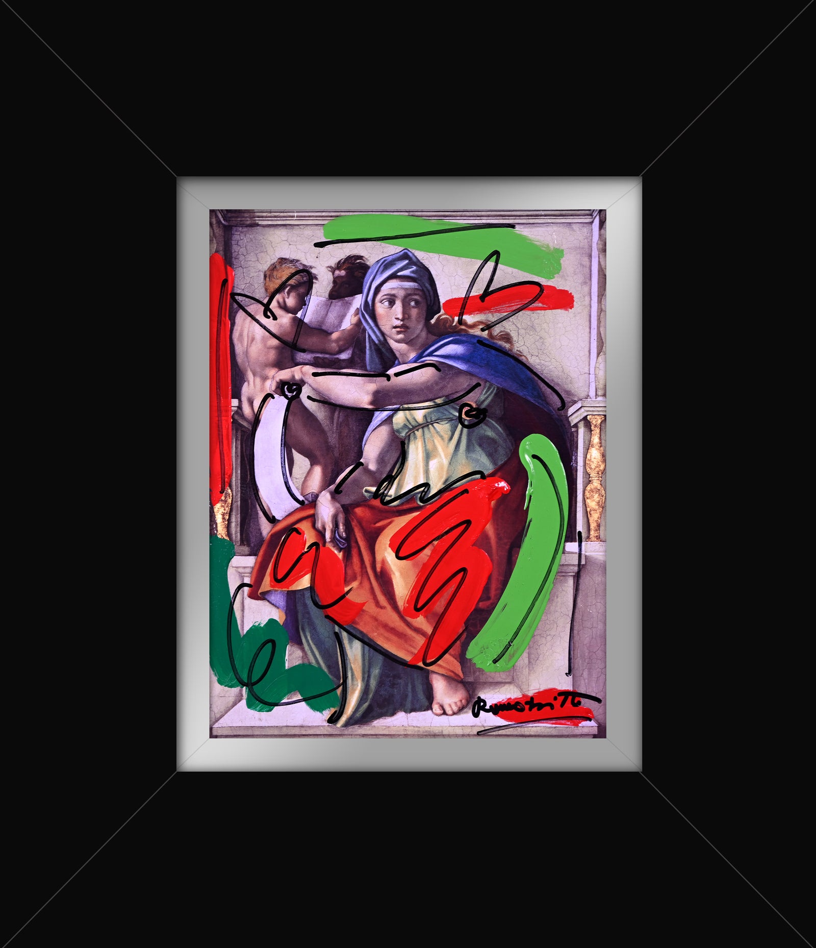 Romero Britto delphic sibyl mixed media original  colorful pop art design