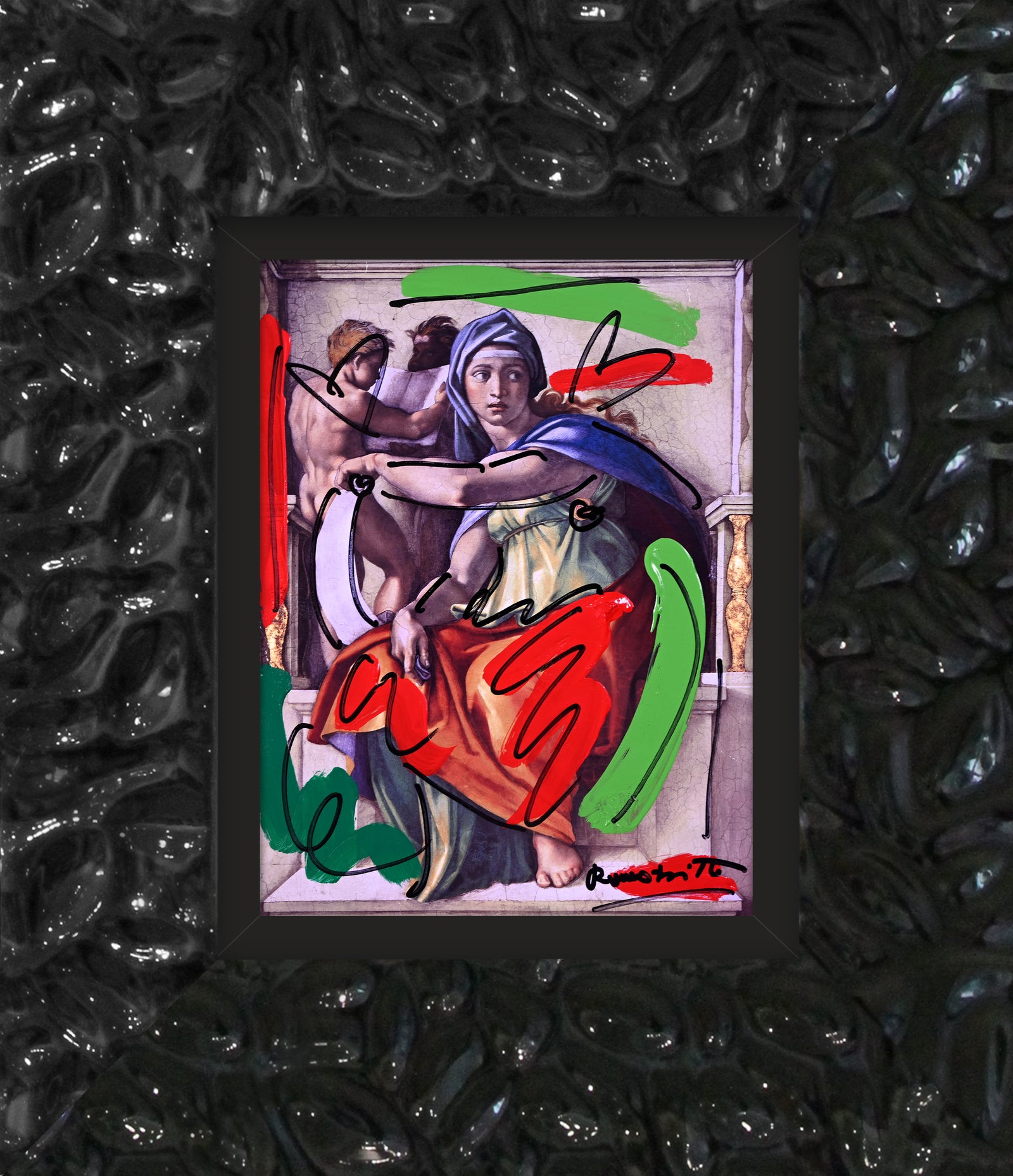 delphic sibyl mixed media original  artistic colorful design collectible