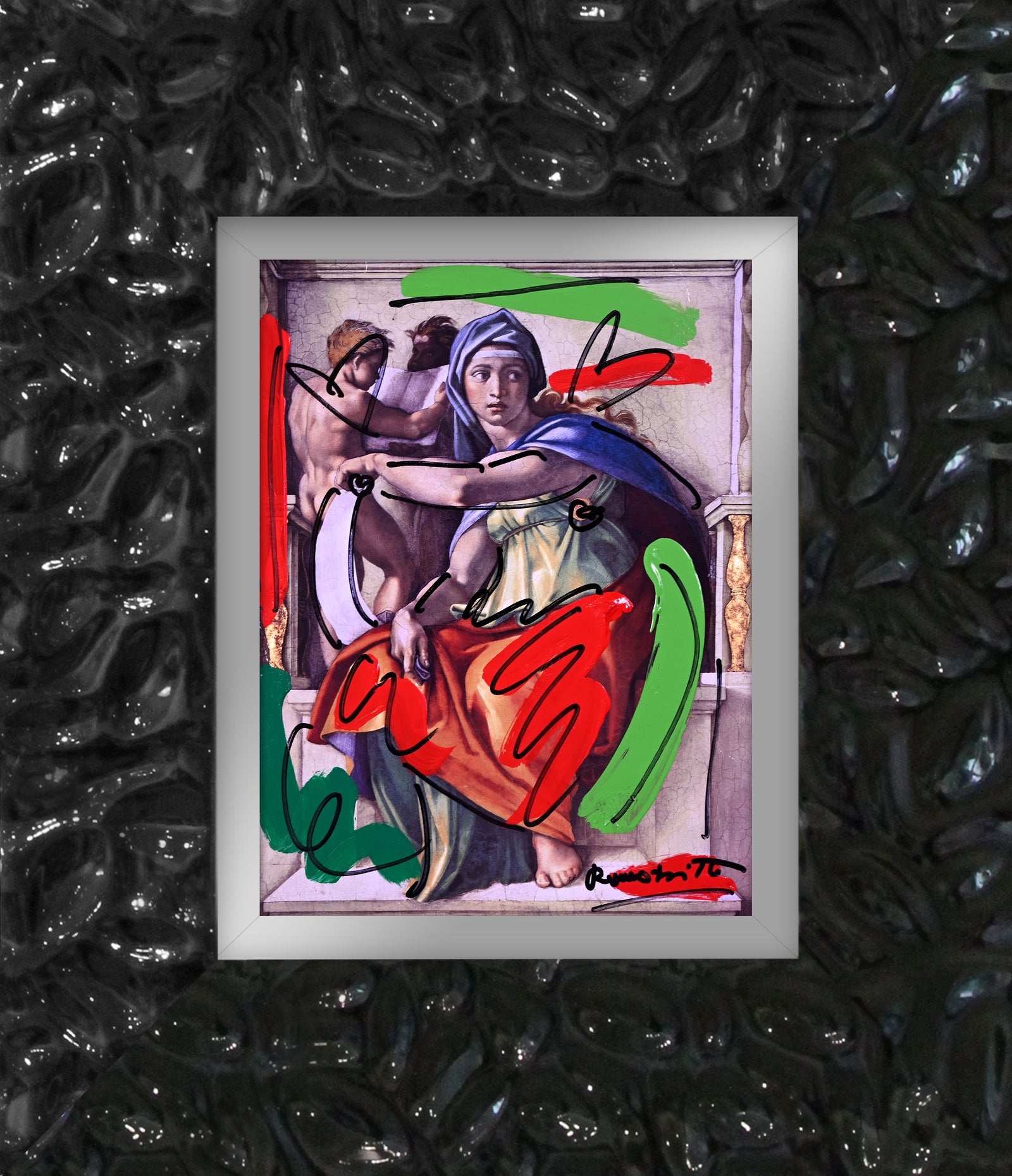 Romero Britto delphic sibyl mixed media original  contemporary pop art piece