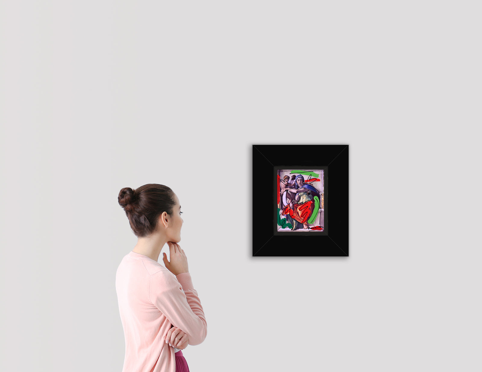 modern pop art delphic sibyl mixed media original  vibrant home decor