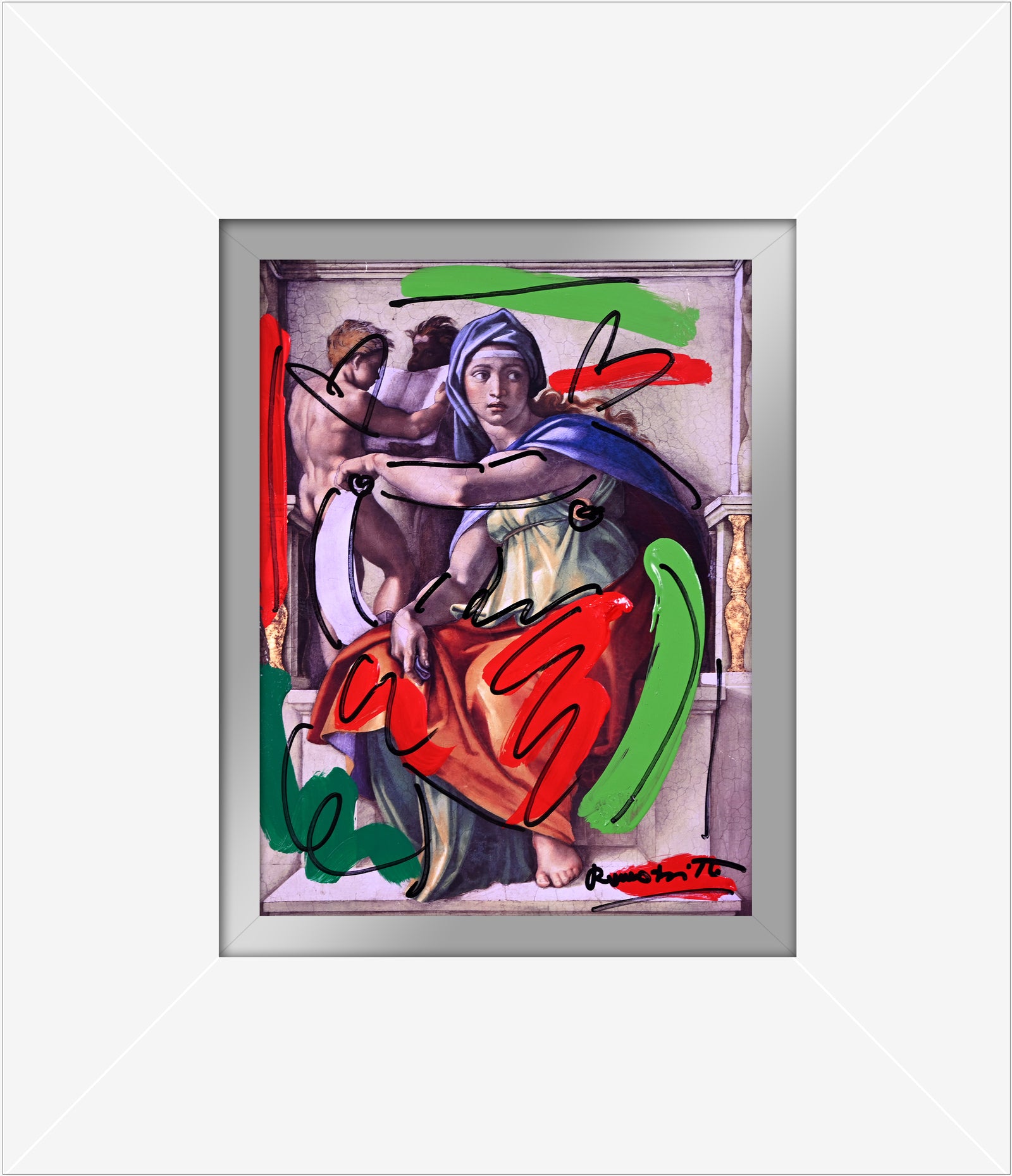 delphic sibyl mixed media original  artistic colorful design collectible