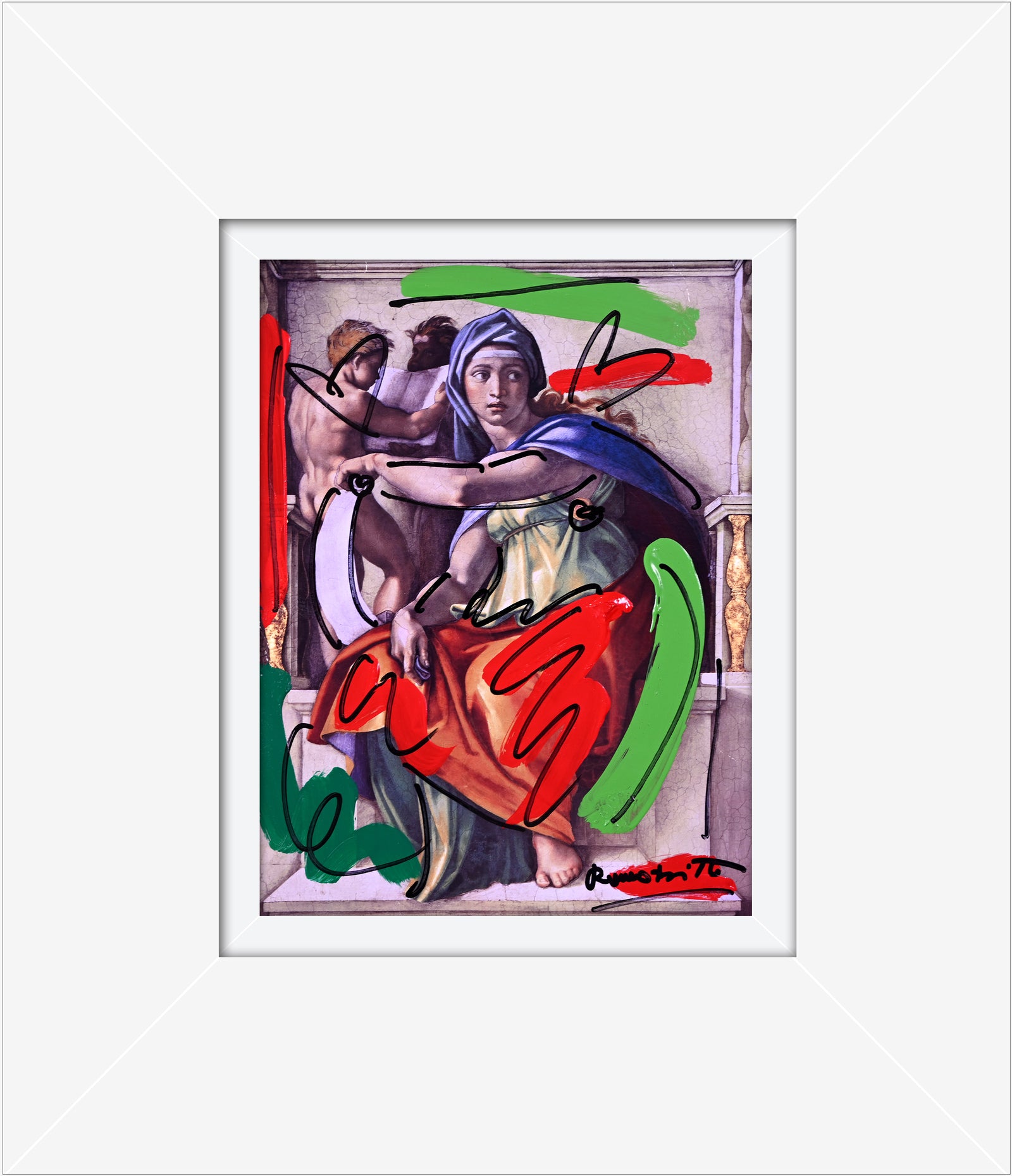 Romero Britto delphic sibyl mixed media original  contemporary pop art piece