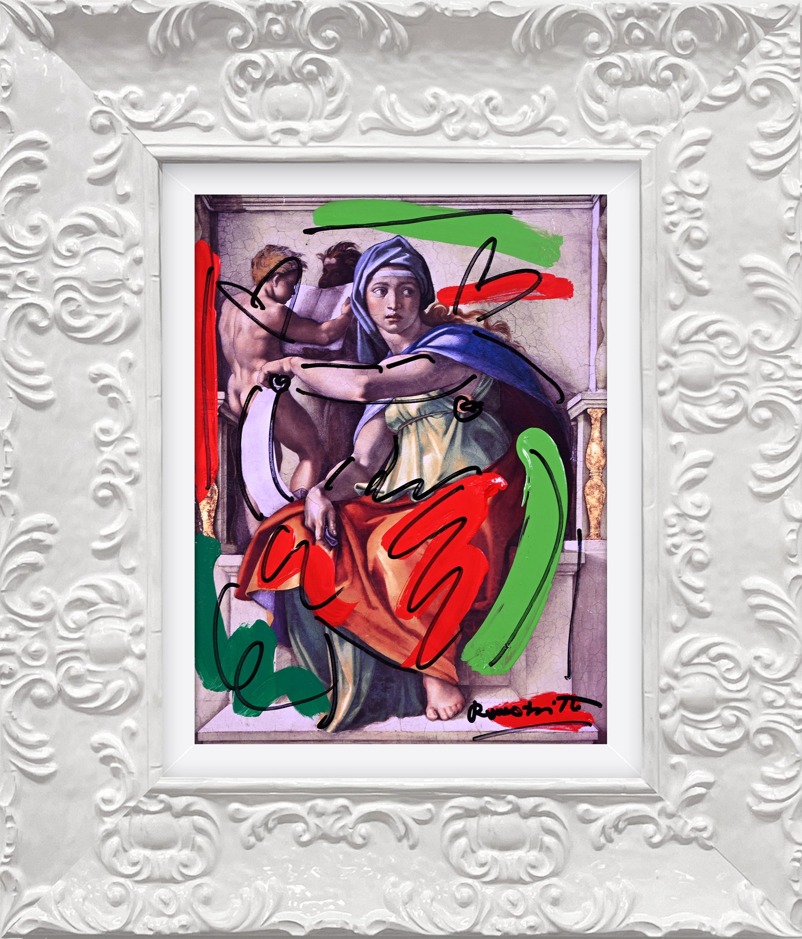 delphic sibyl mixed media original  colorful decorative collectible gift idea