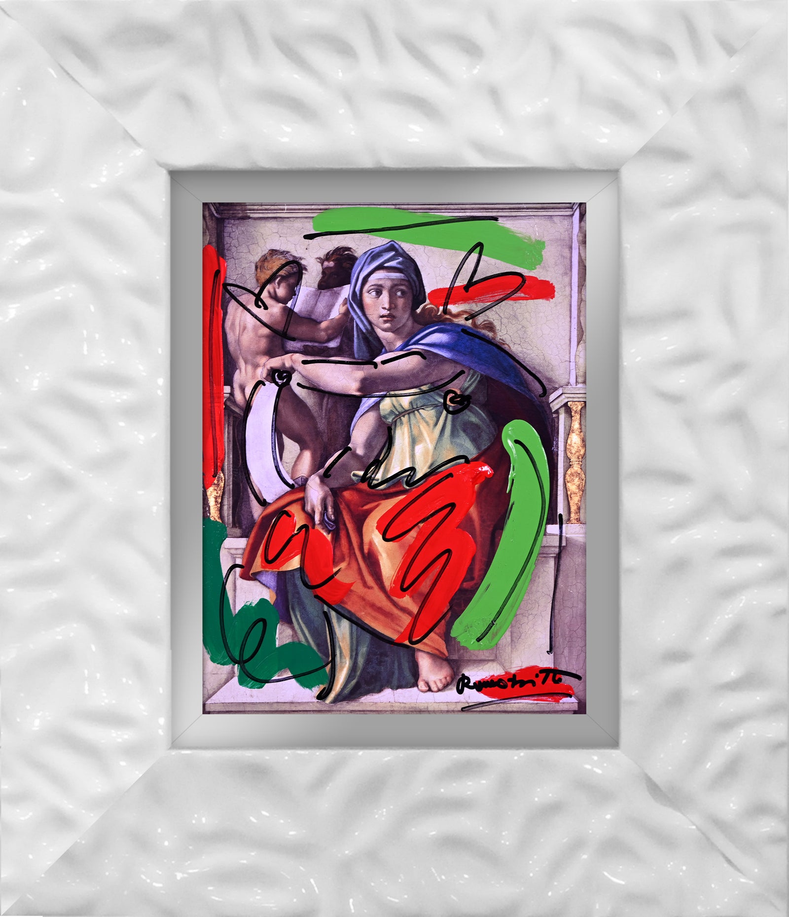 modern pop art delphic sibyl mixed media original  vibrant home decor