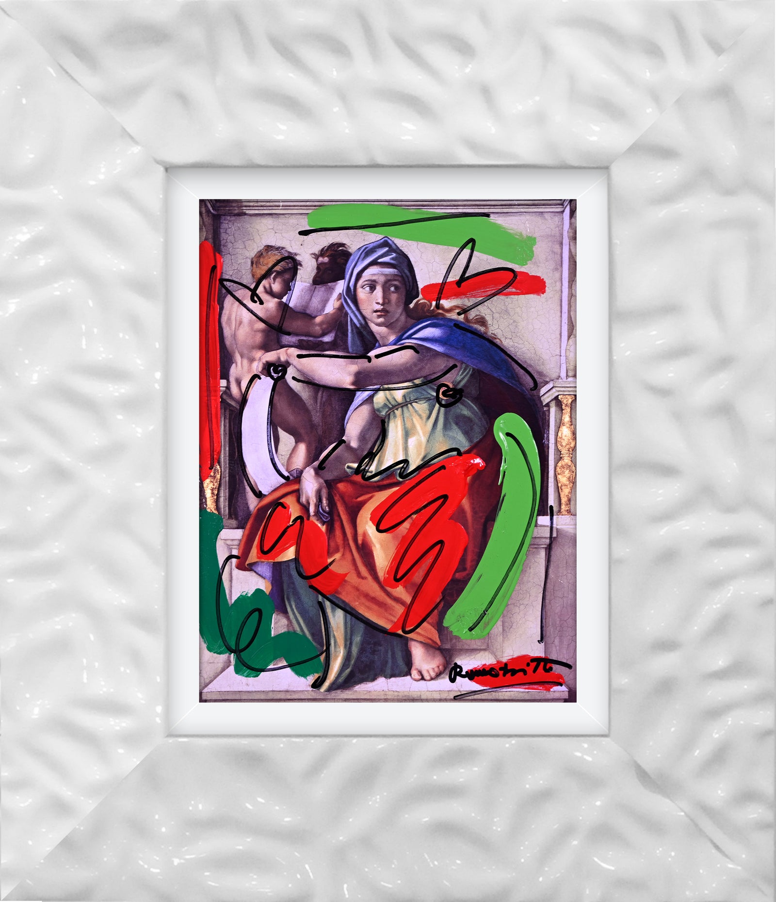 delphic sibyl mixed media original  artistic colorful design collectible