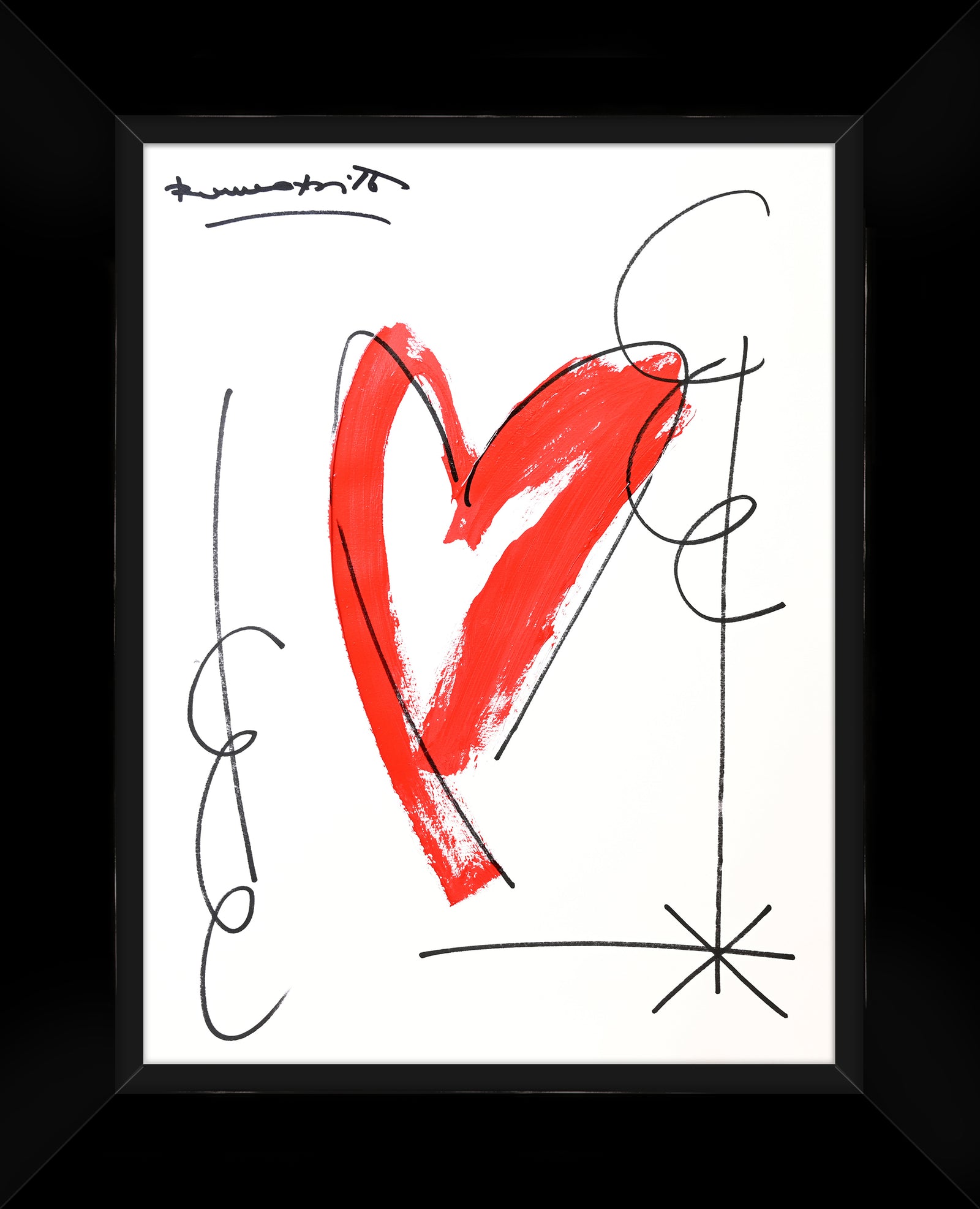 Romero Britto thomas heartbeat collection original drawing  colorful pop art design
