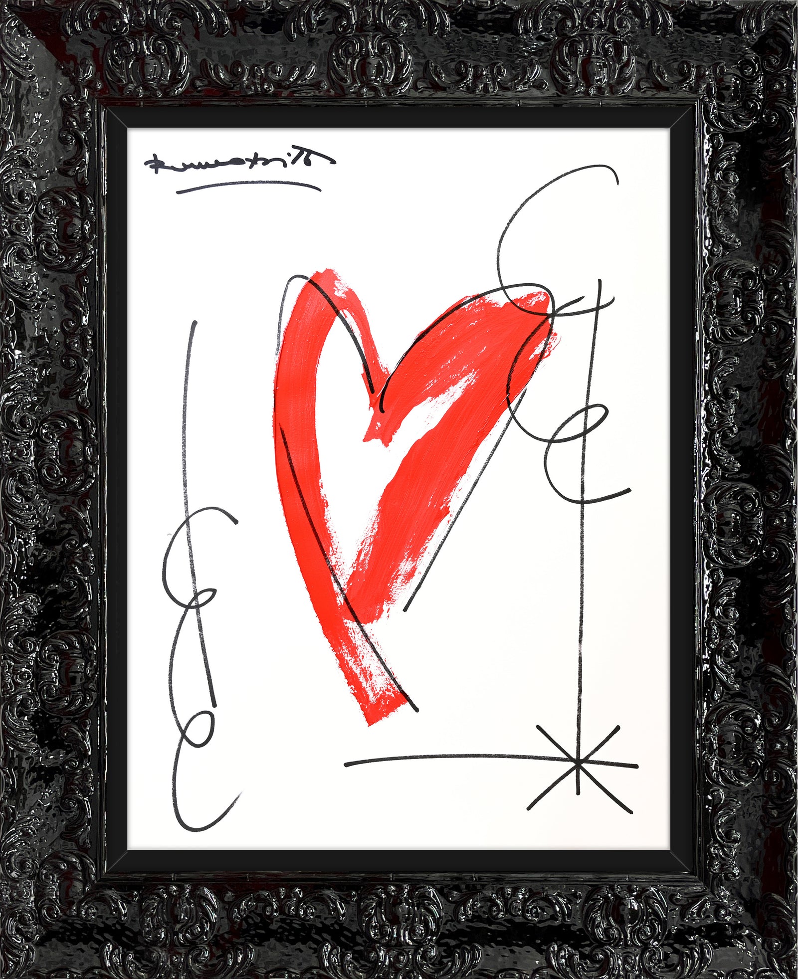 Romero Britto thomas heartbeat collection original drawing  colorful pop art design