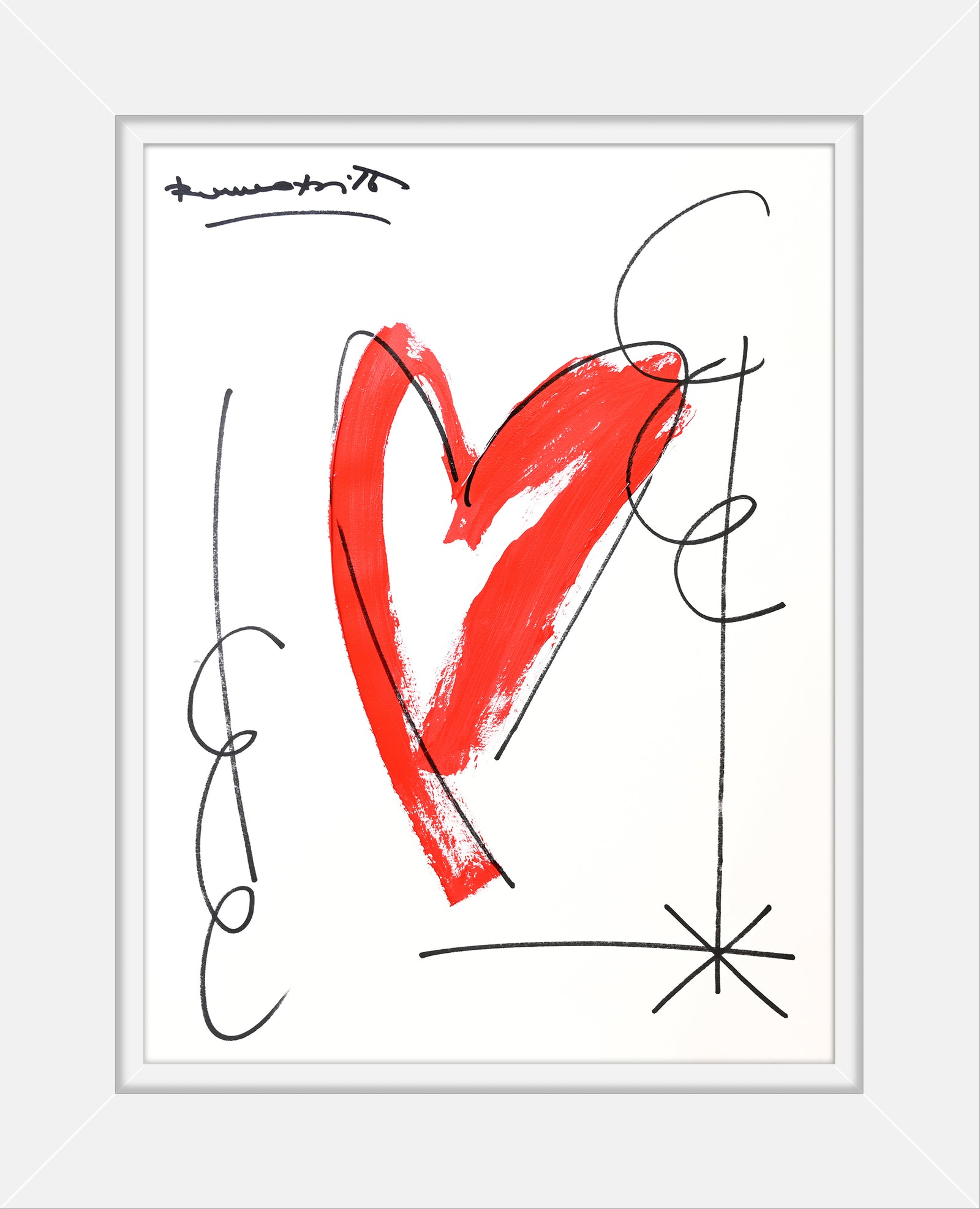 modern pop art thomas heartbeat collection original drawing  vibrant home decor
