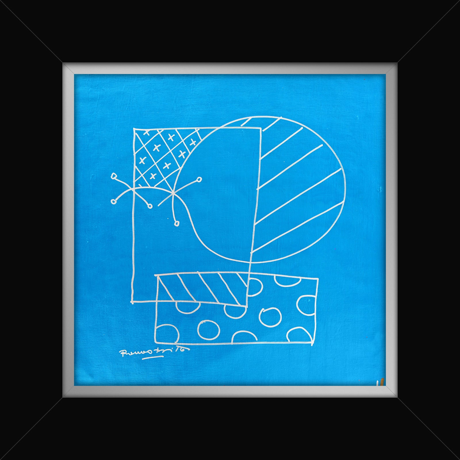 britto abstract original drawing  colorful decorative collectible gift idea