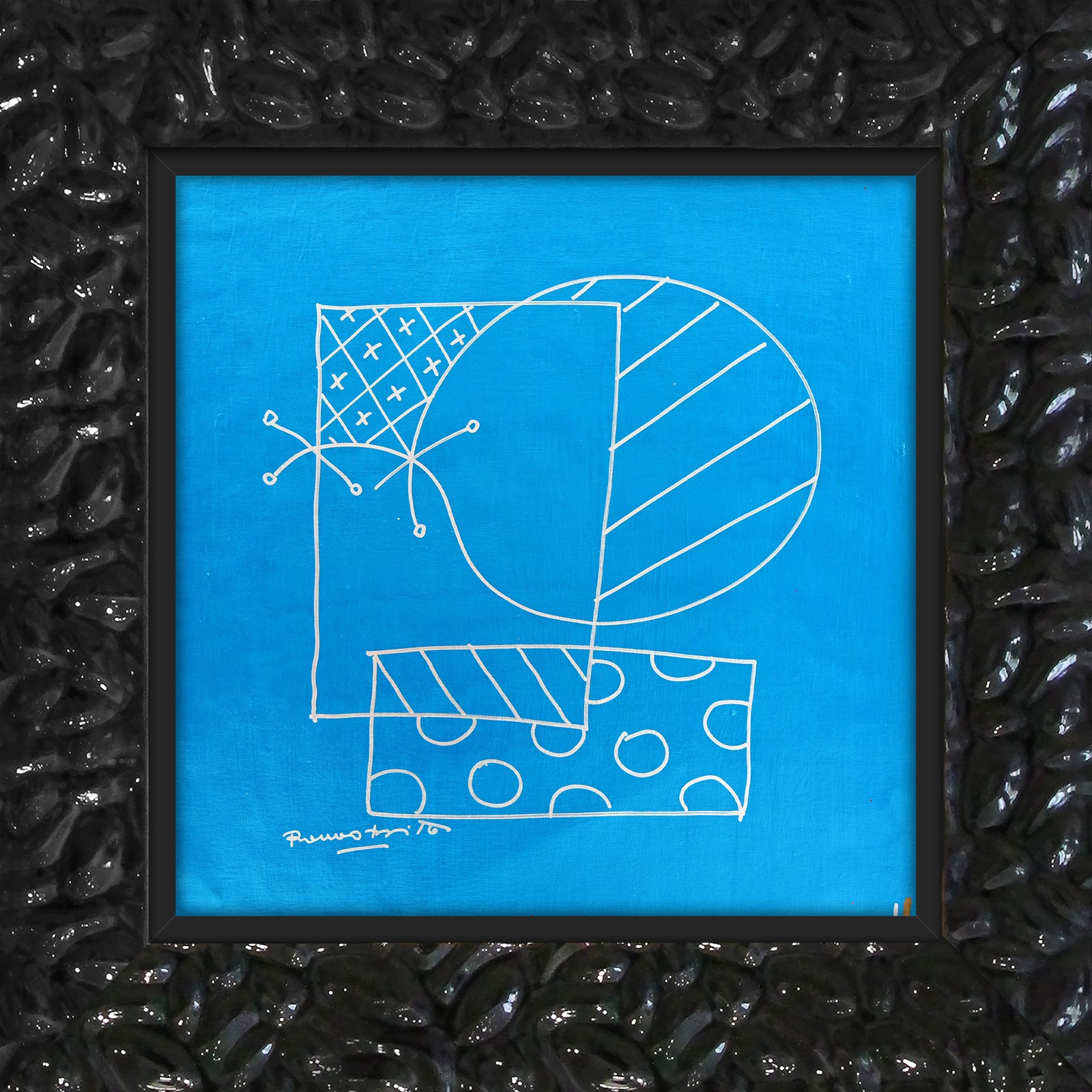 Romero Britto britto abstract original drawing  contemporary pop art piece