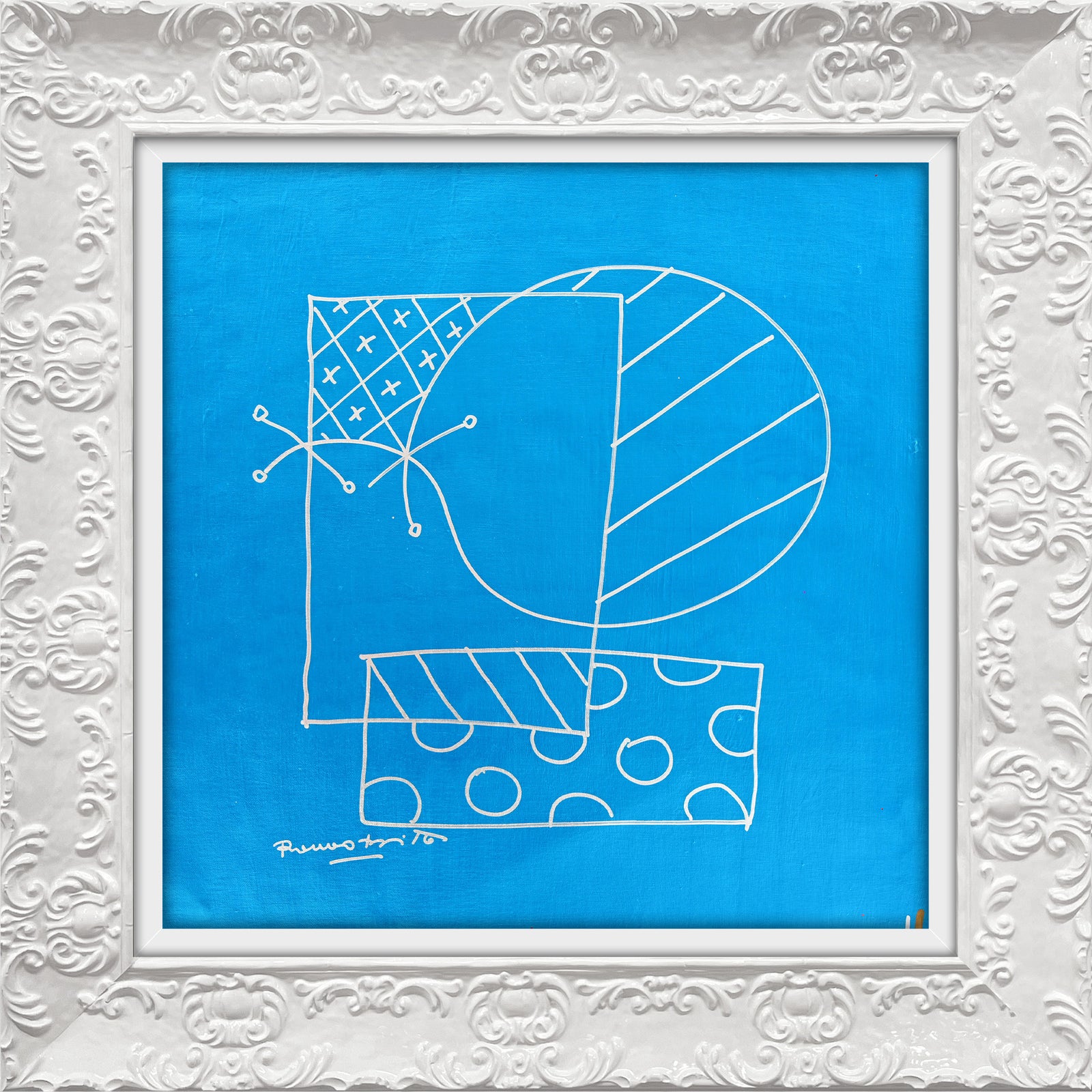 britto abstract original drawing  artistic colorful design collectible