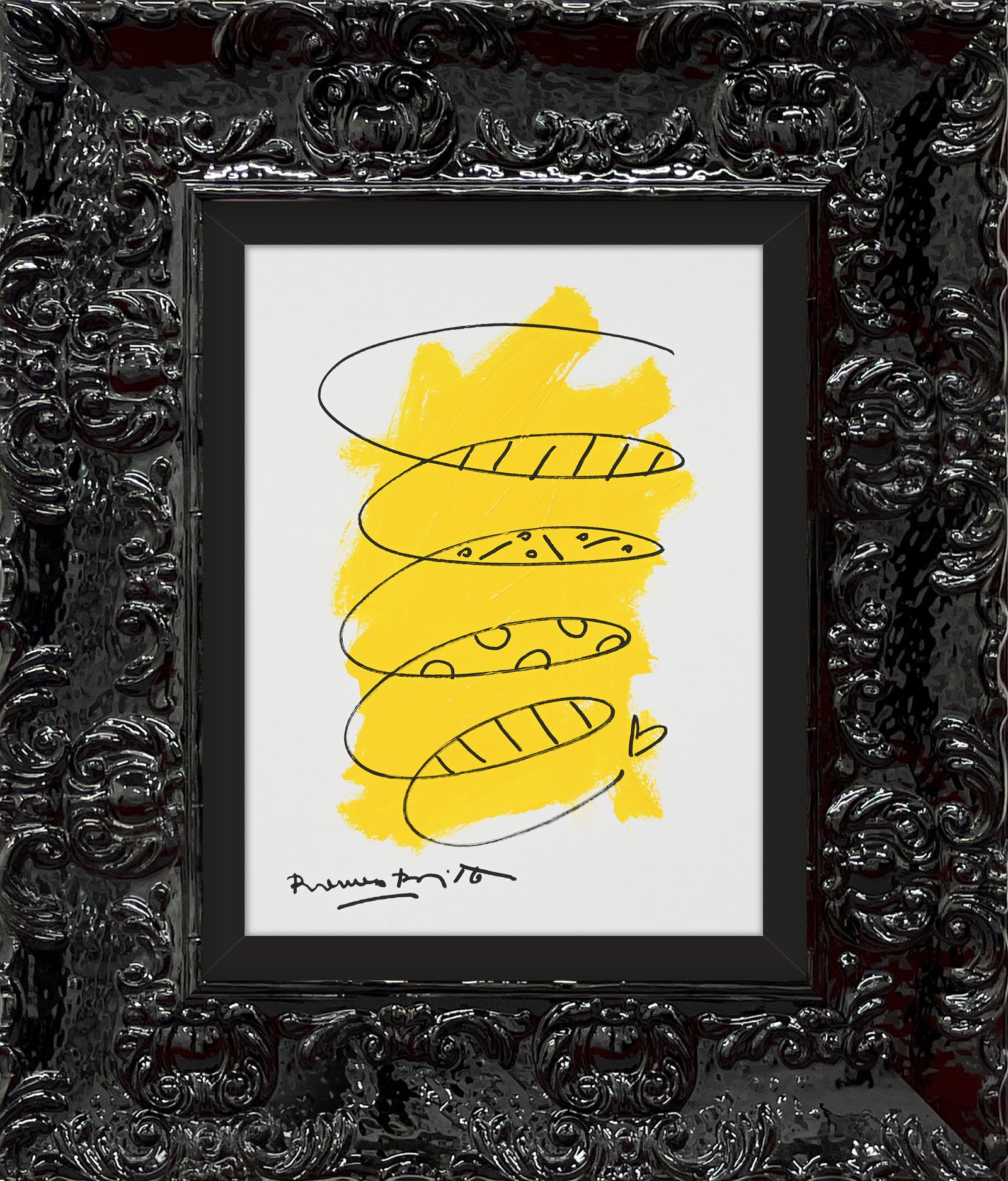 two color collection original drawing  colorful decorative collectible gift idea