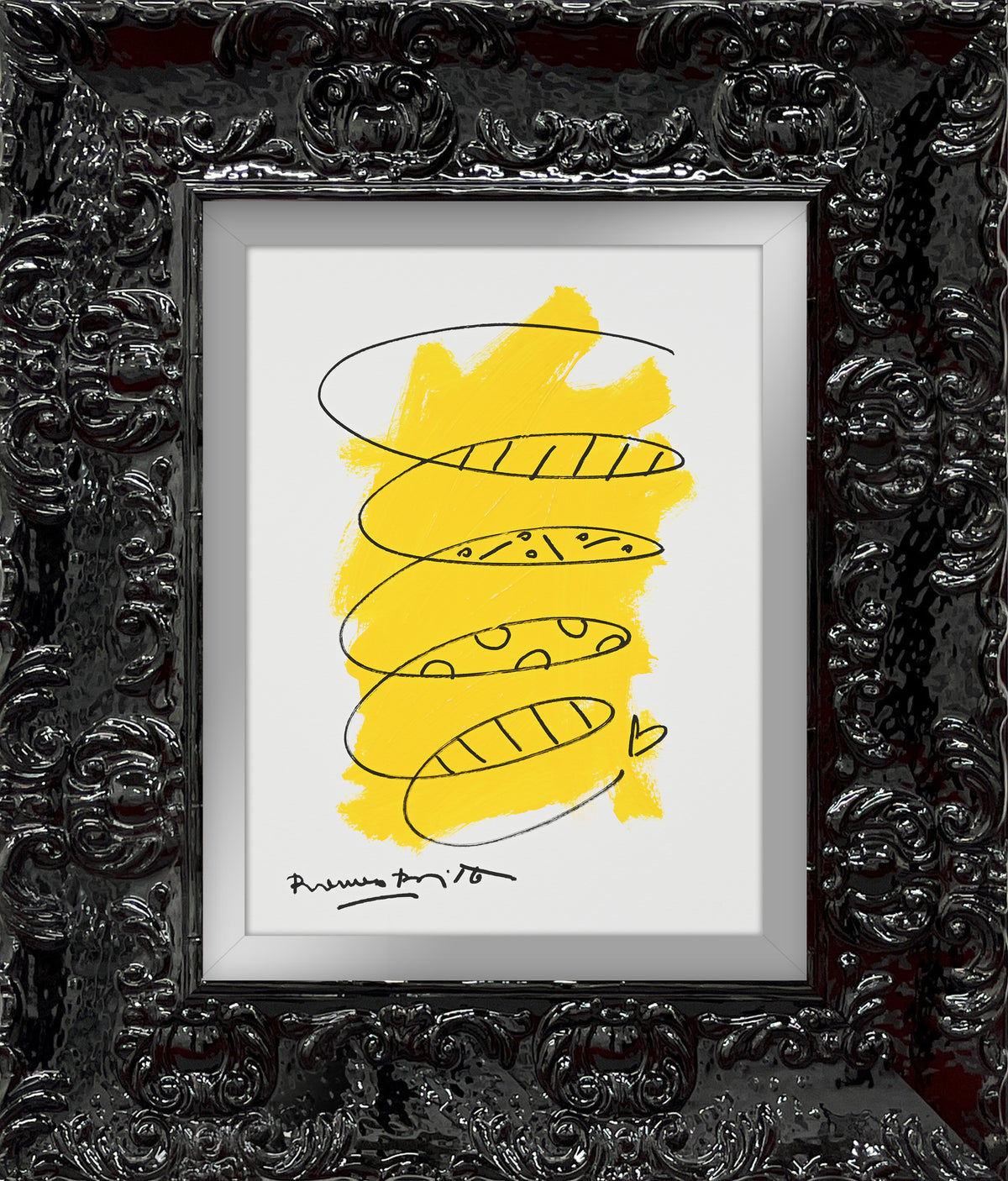 modern pop art two color collection original drawing  vibrant home decor