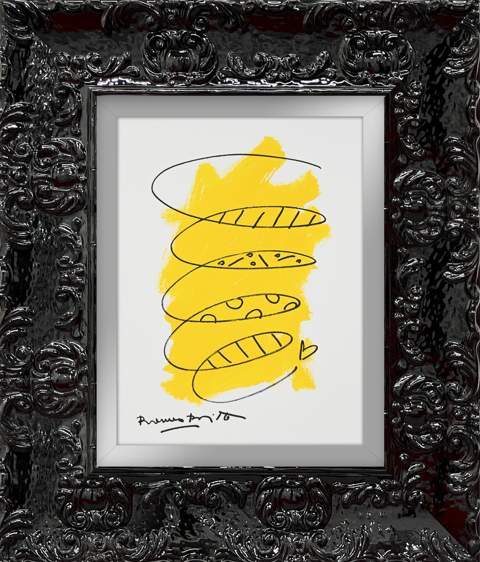 modern pop art two color collection original drawing  vibrant home decor