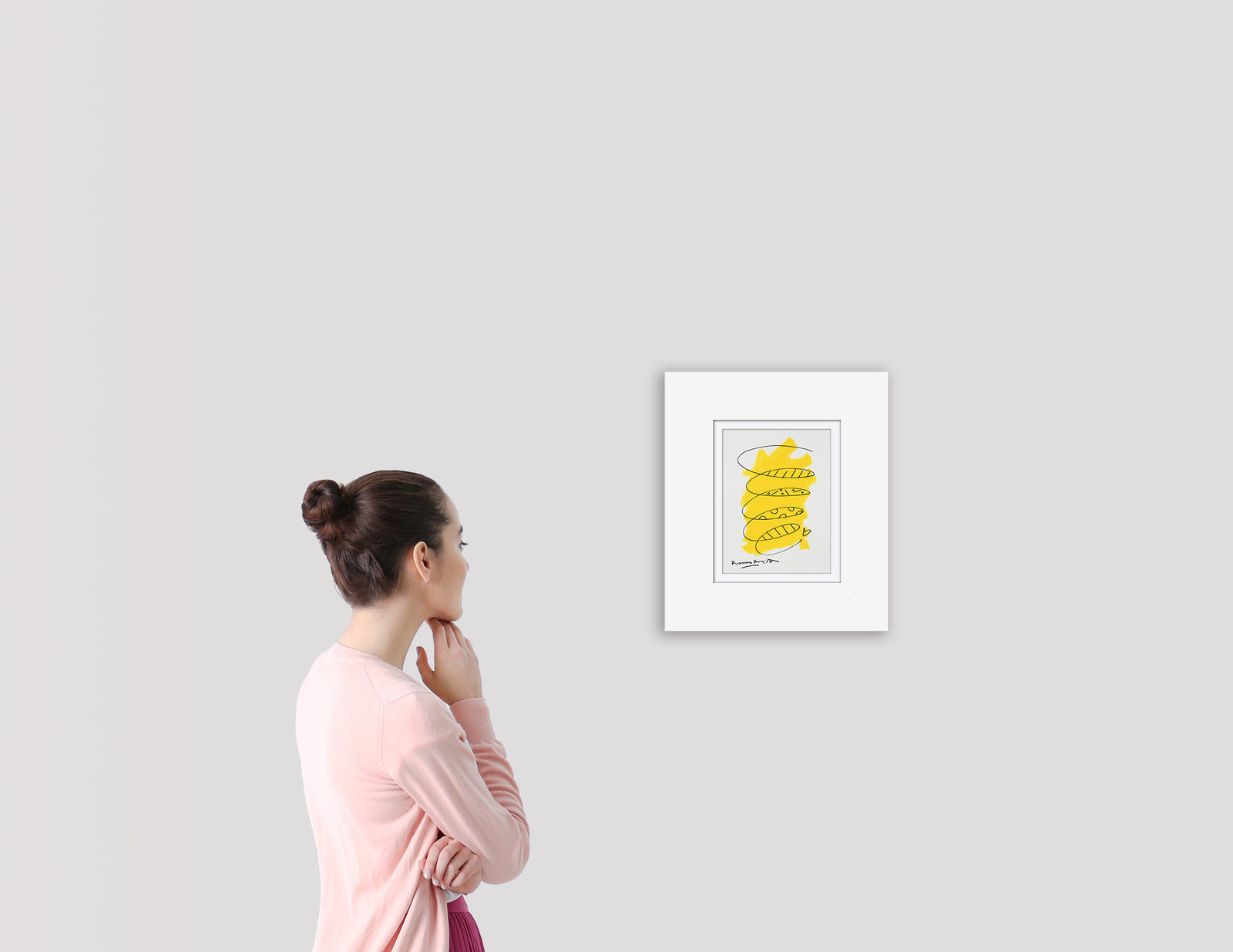two color collection original drawing  artistic colorful design collectible