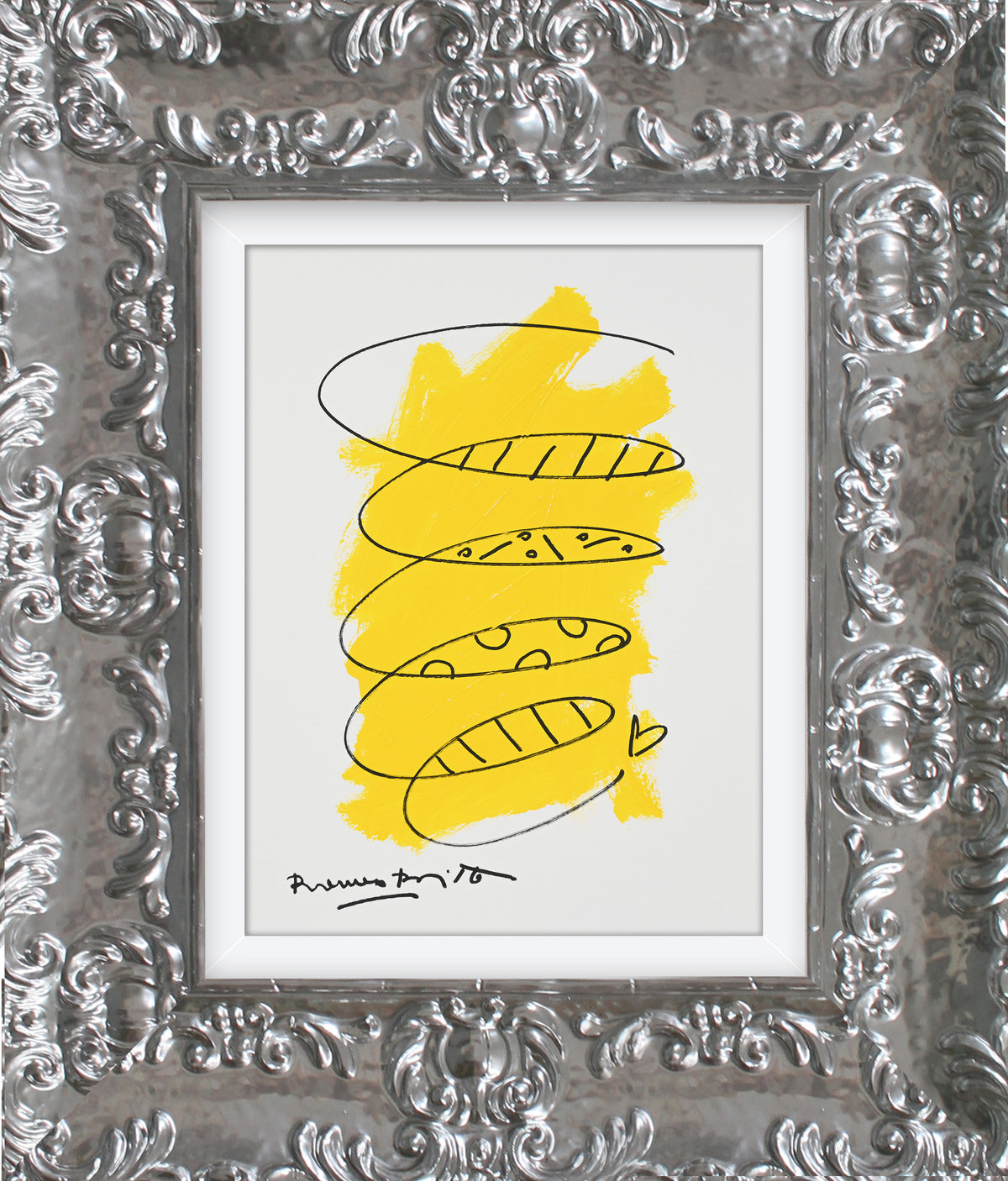 modern pop art two color collection original drawing  vibrant home decor