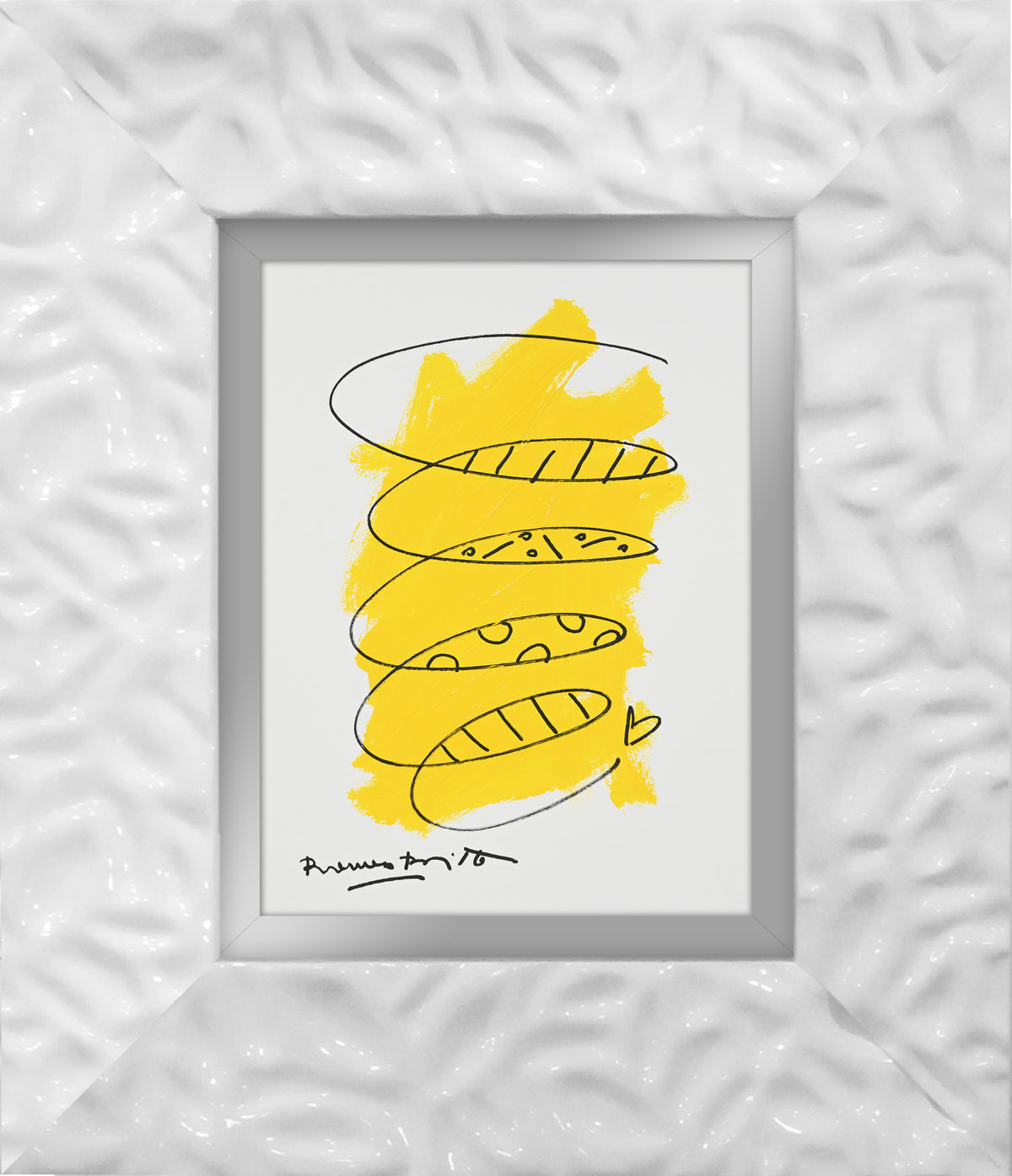 modern pop art two color collection original drawing  vibrant home decor