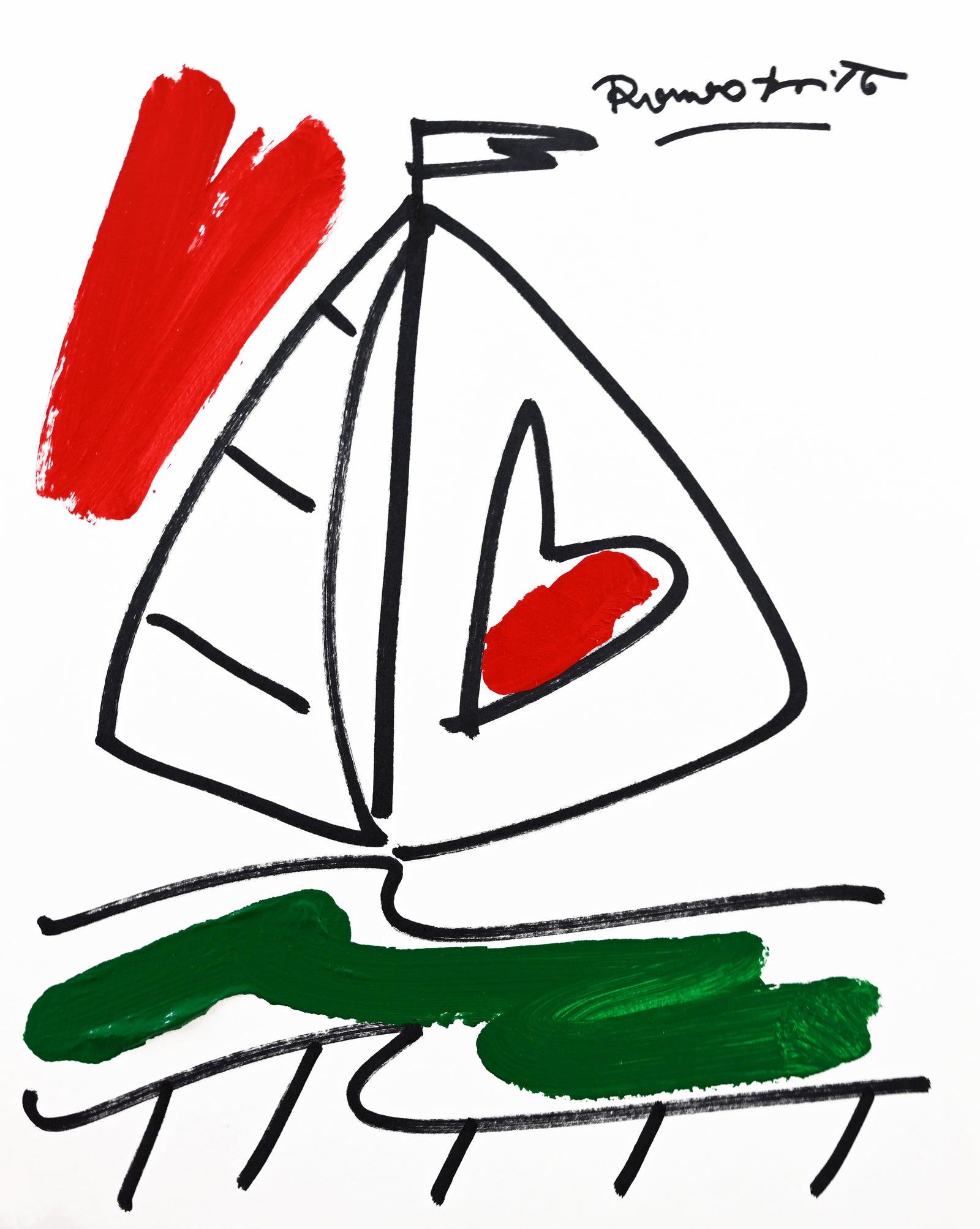 Romero Britto italia collection original drawing  colorful pop art design