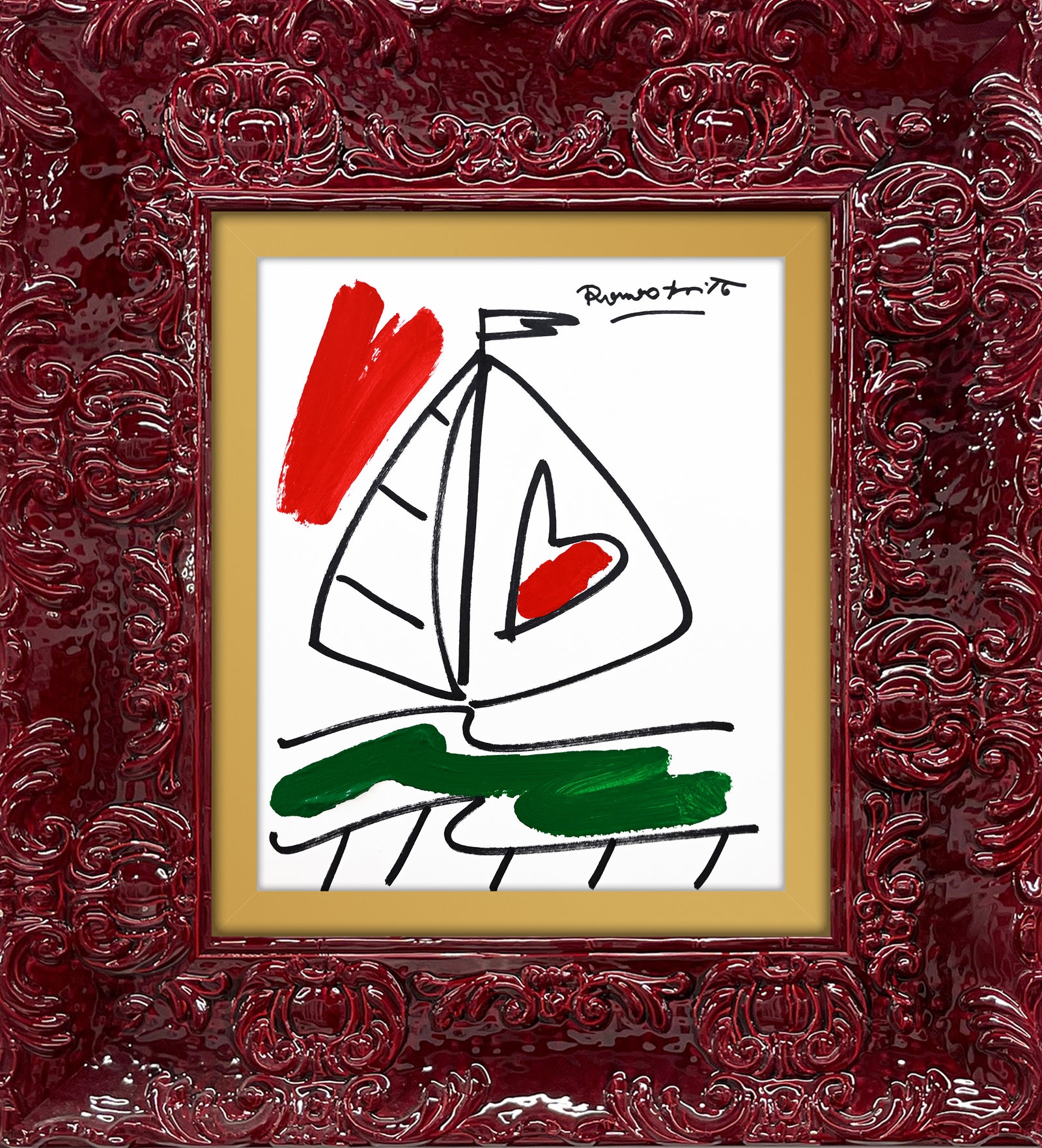 italia collection original drawing  colorful decorative collectible gift idea