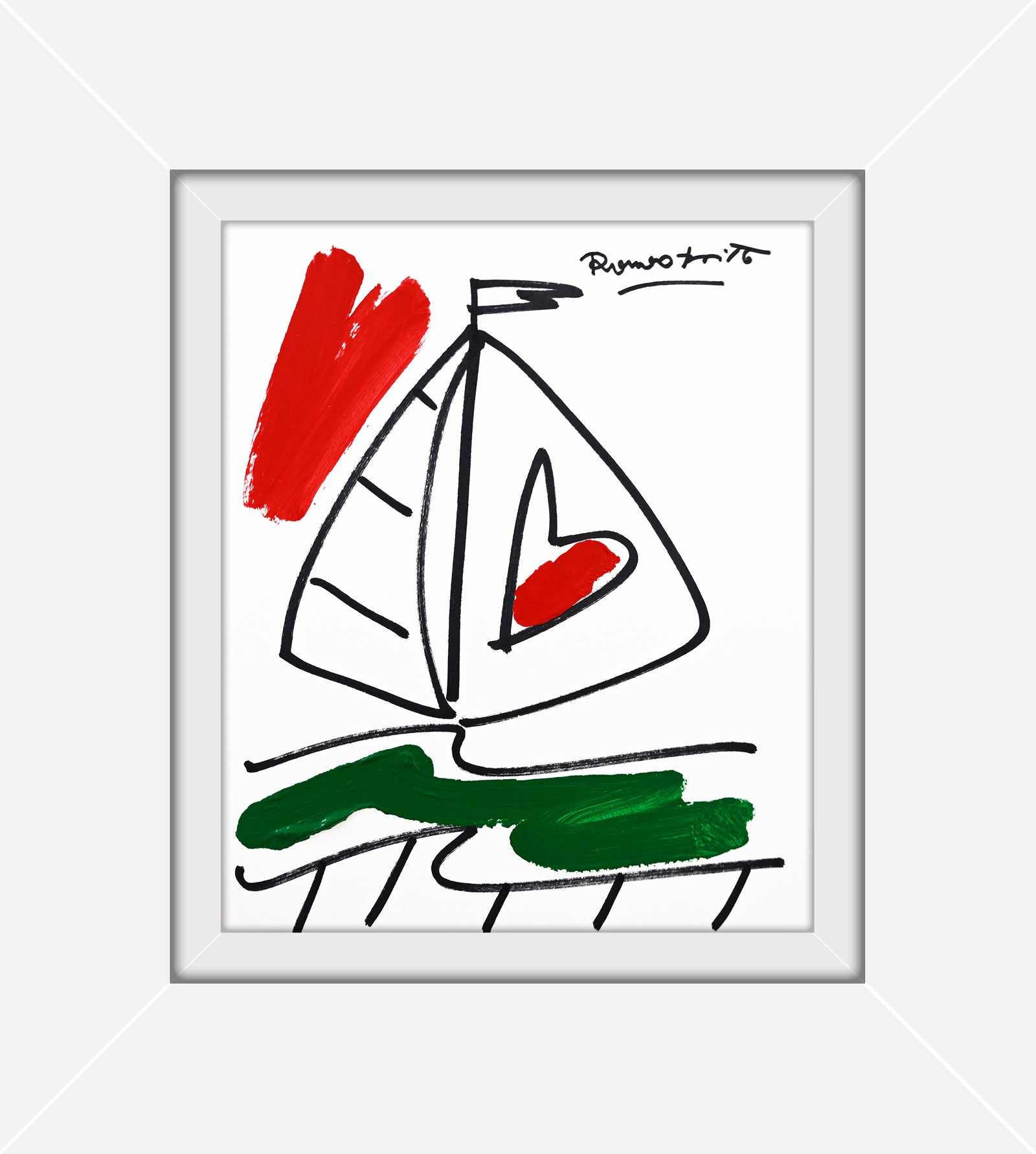 Romero Britto italia collection original drawing  contemporary pop art piece