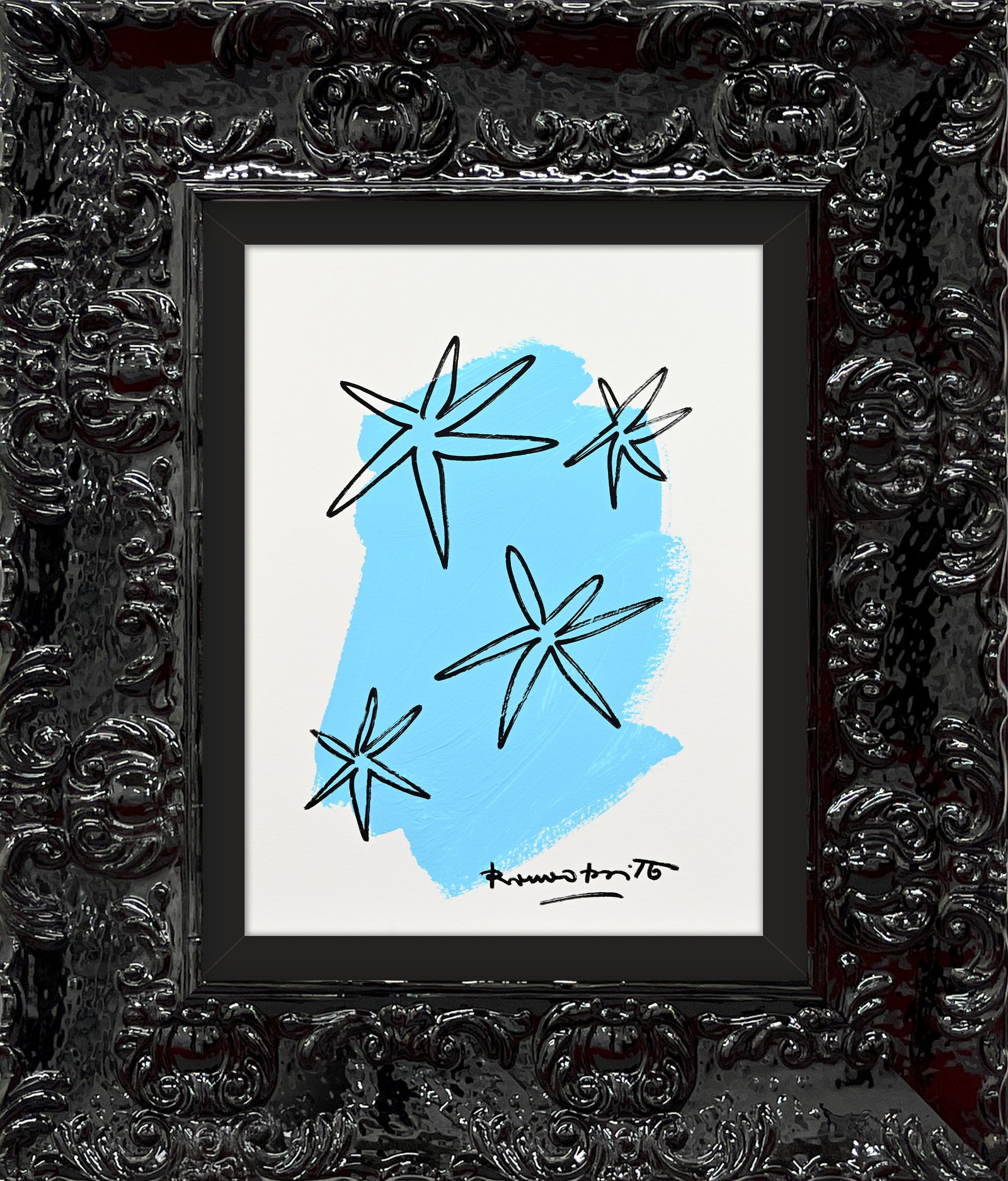 two color collection original drawing  colorful decorative collectible gift idea