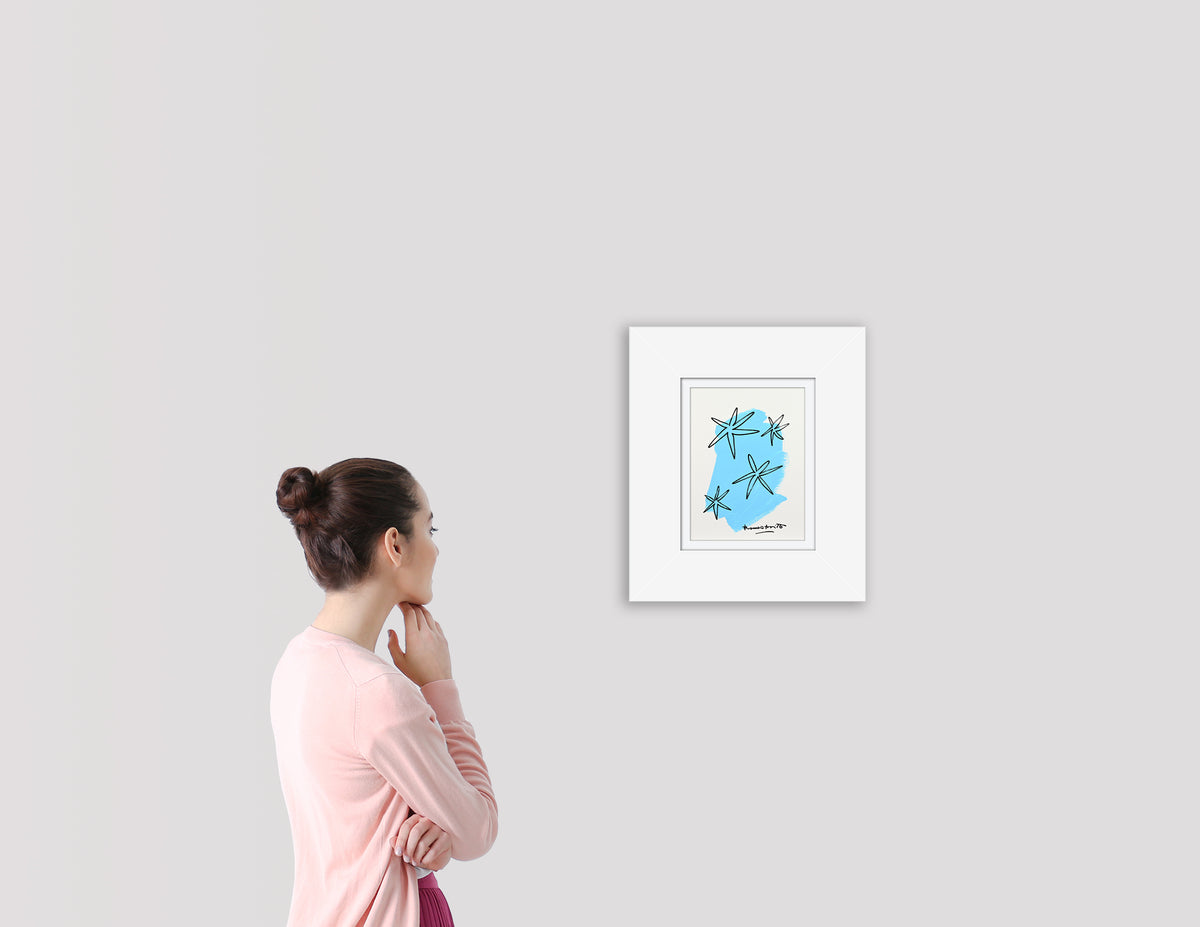 modern pop art two color collection original drawing  vibrant home decor