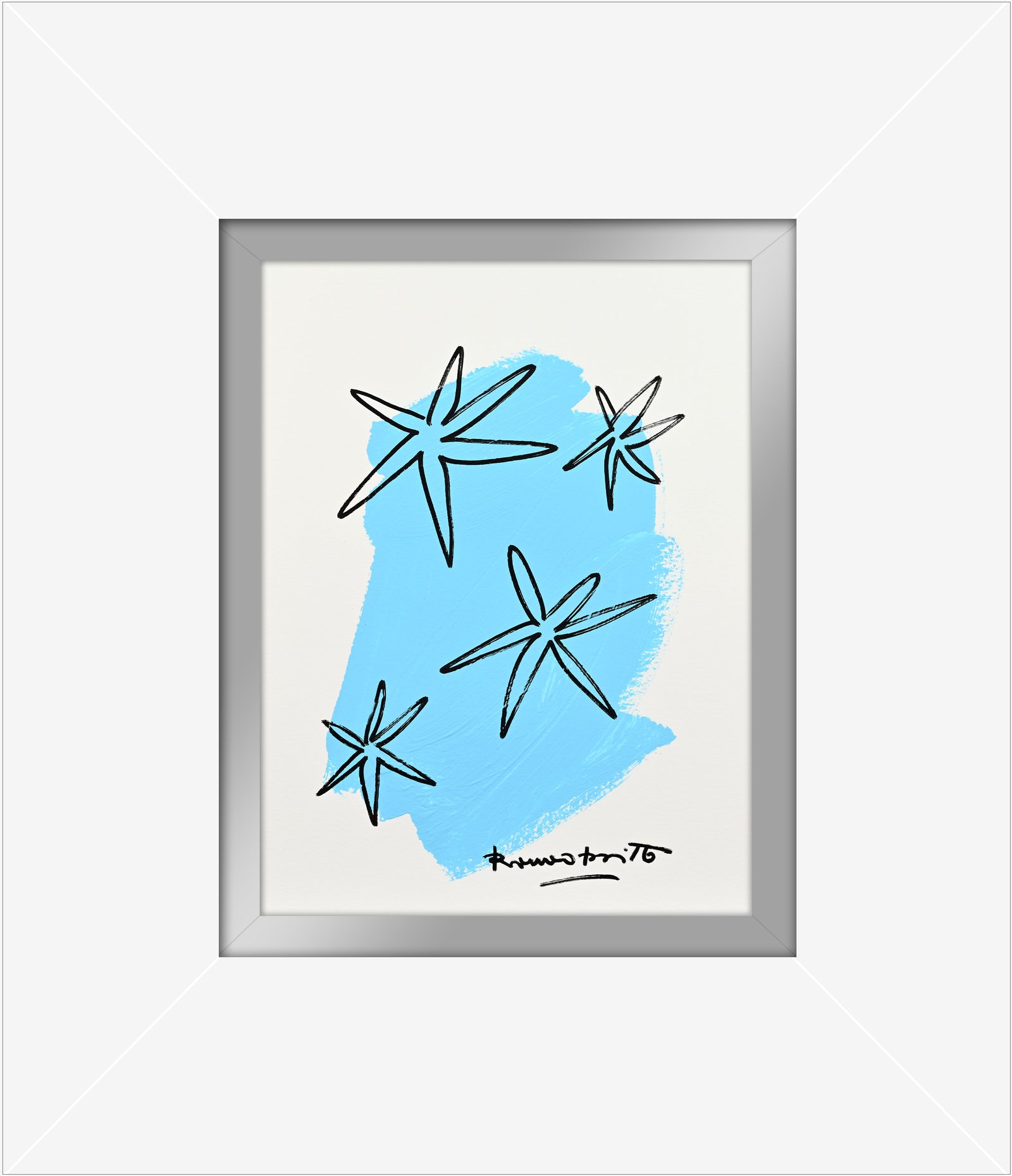 modern pop art two color collection original drawing  vibrant home decor