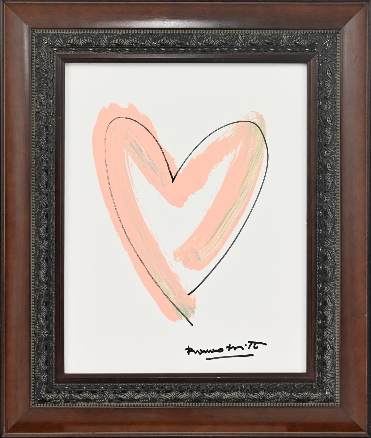 Romero Britto heartbeat original drawing  colorful pop art design