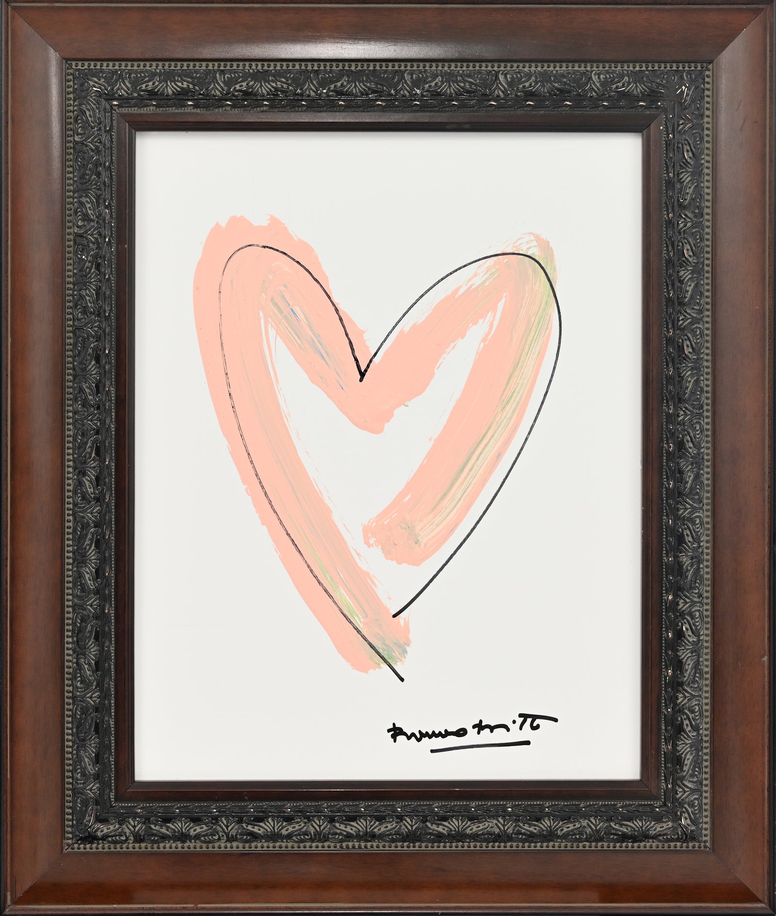 Romero Britto heartbeat original drawing  colorful pop art design