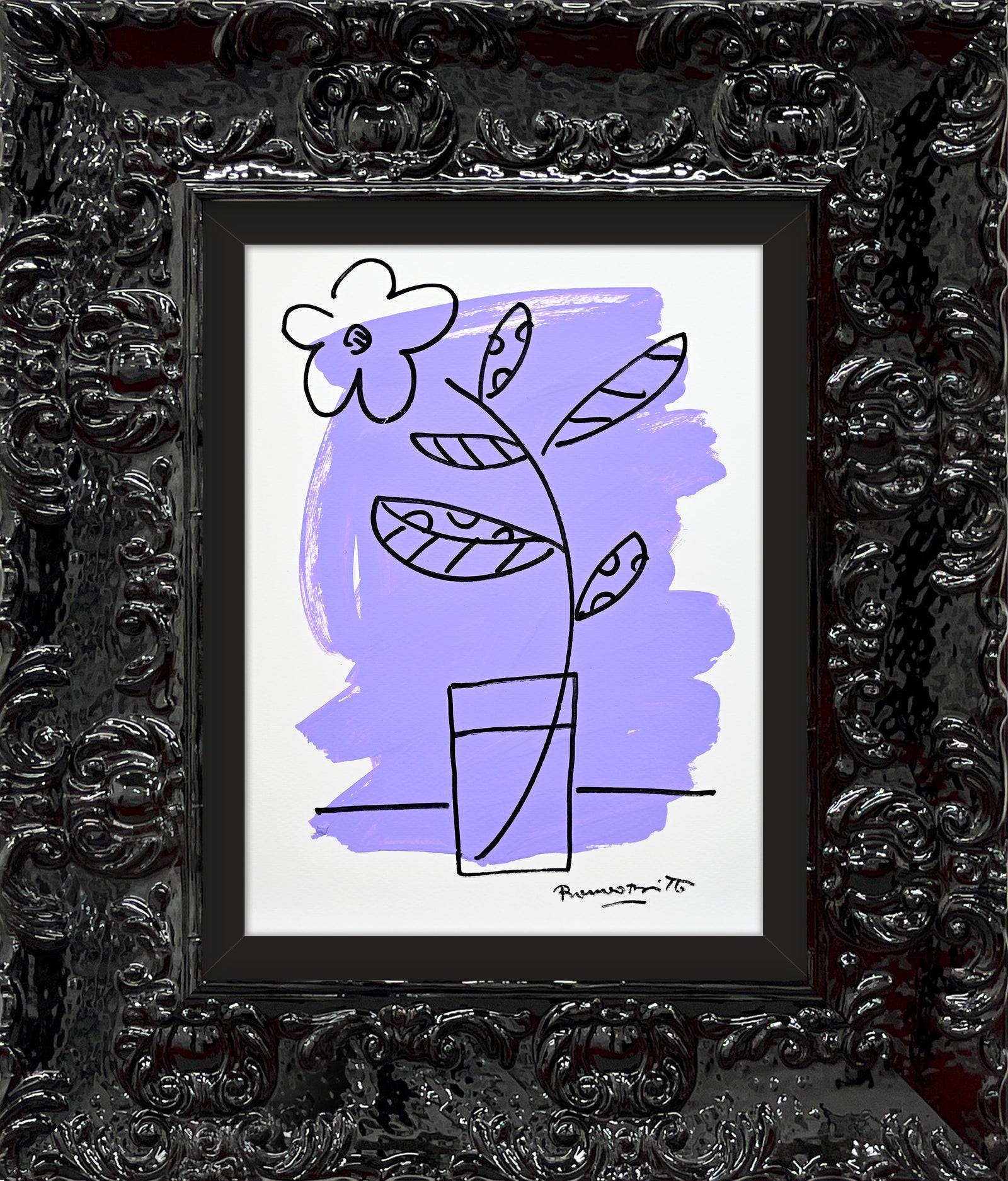 Romero Britto two color collection original drawing  colorful pop art design