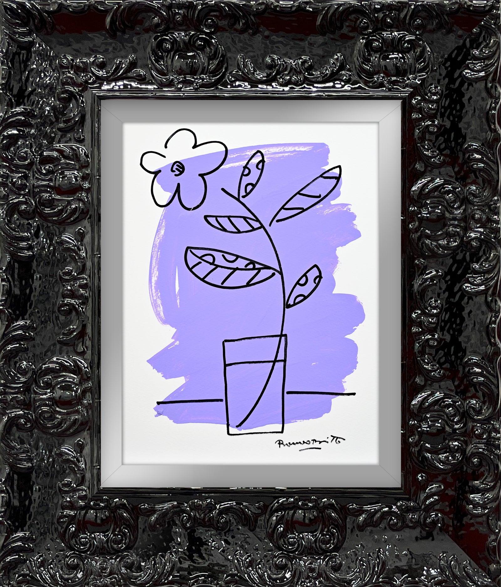 two color collection original drawing  colorful decorative collectible gift idea