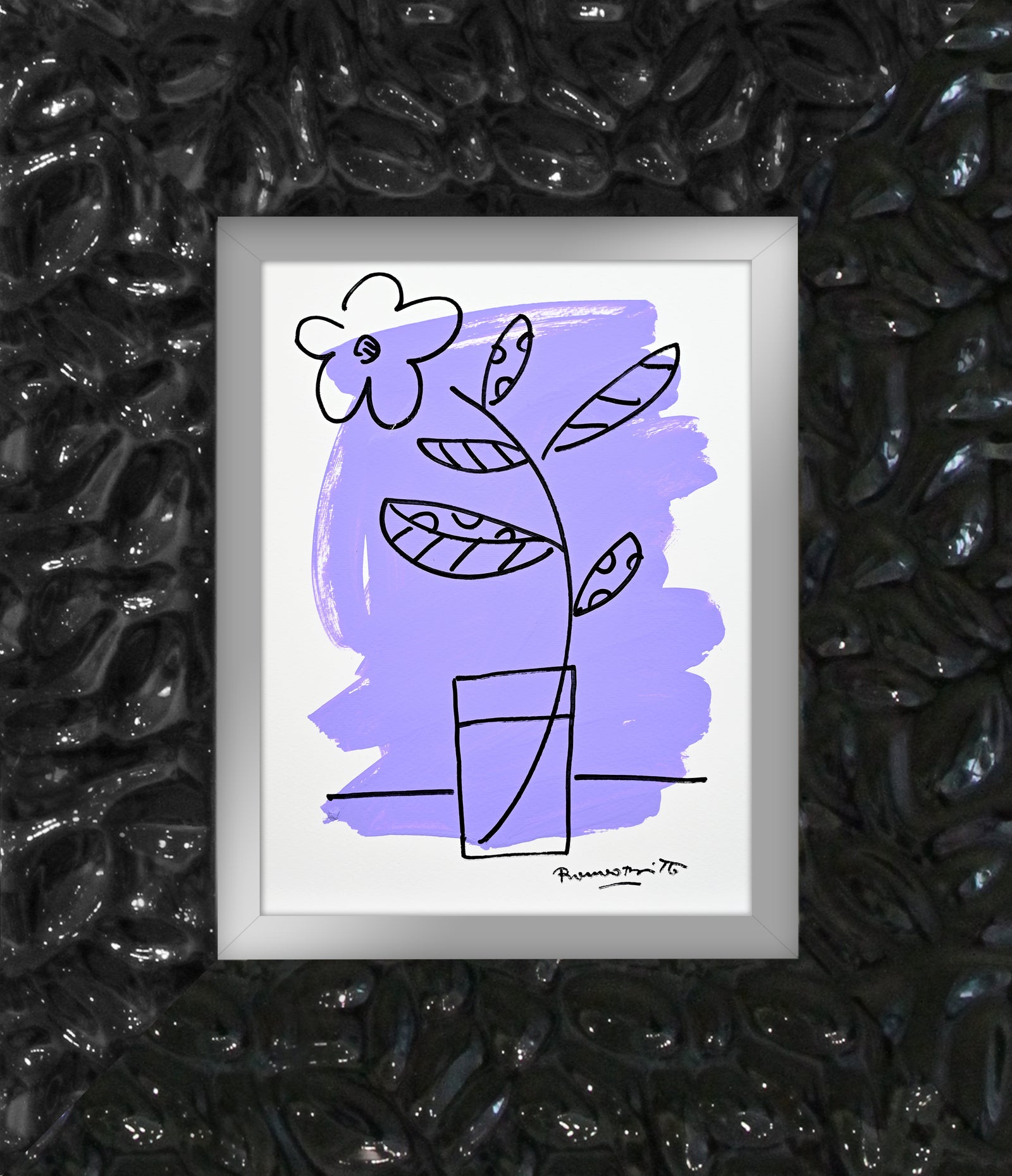 two color collection original drawing  artistic colorful design collectible