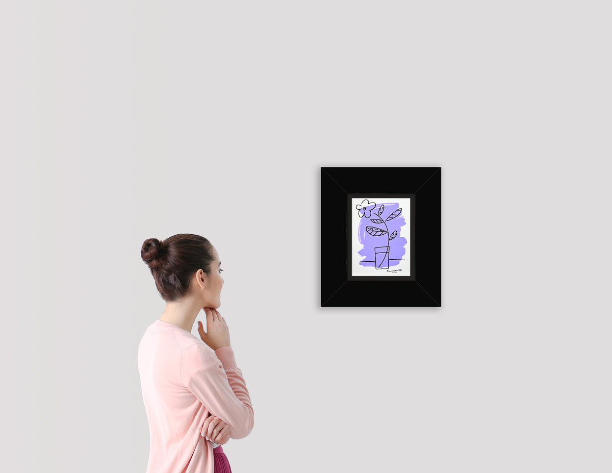 modern pop art two color collection original drawing  vibrant home decor