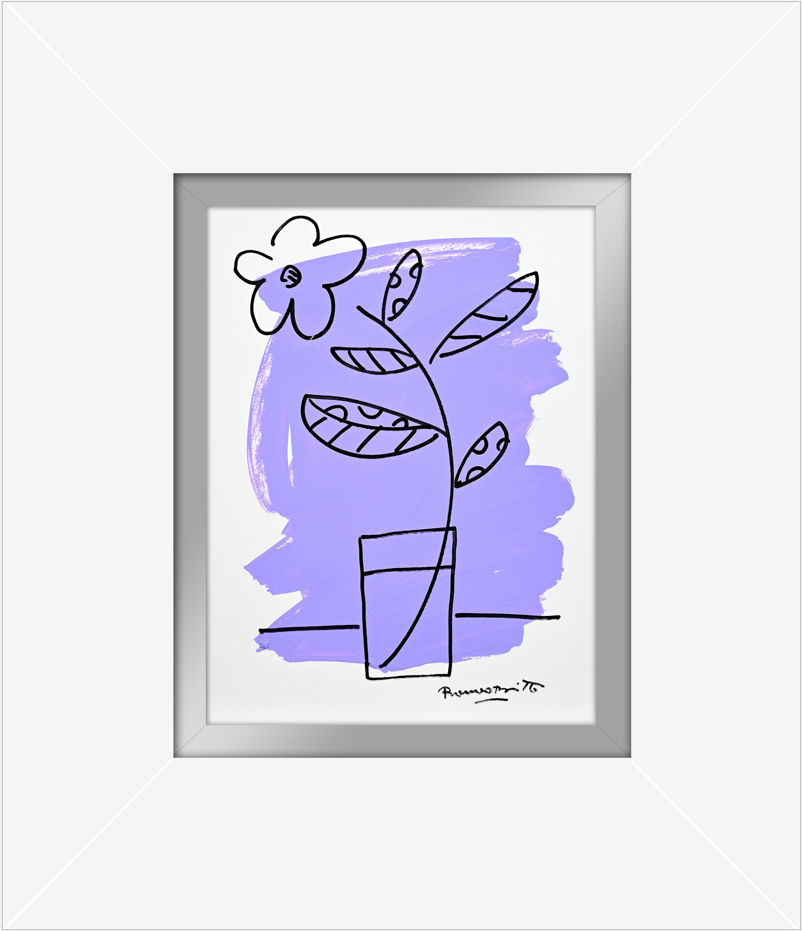 modern pop art two color collection original drawing  vibrant home decor