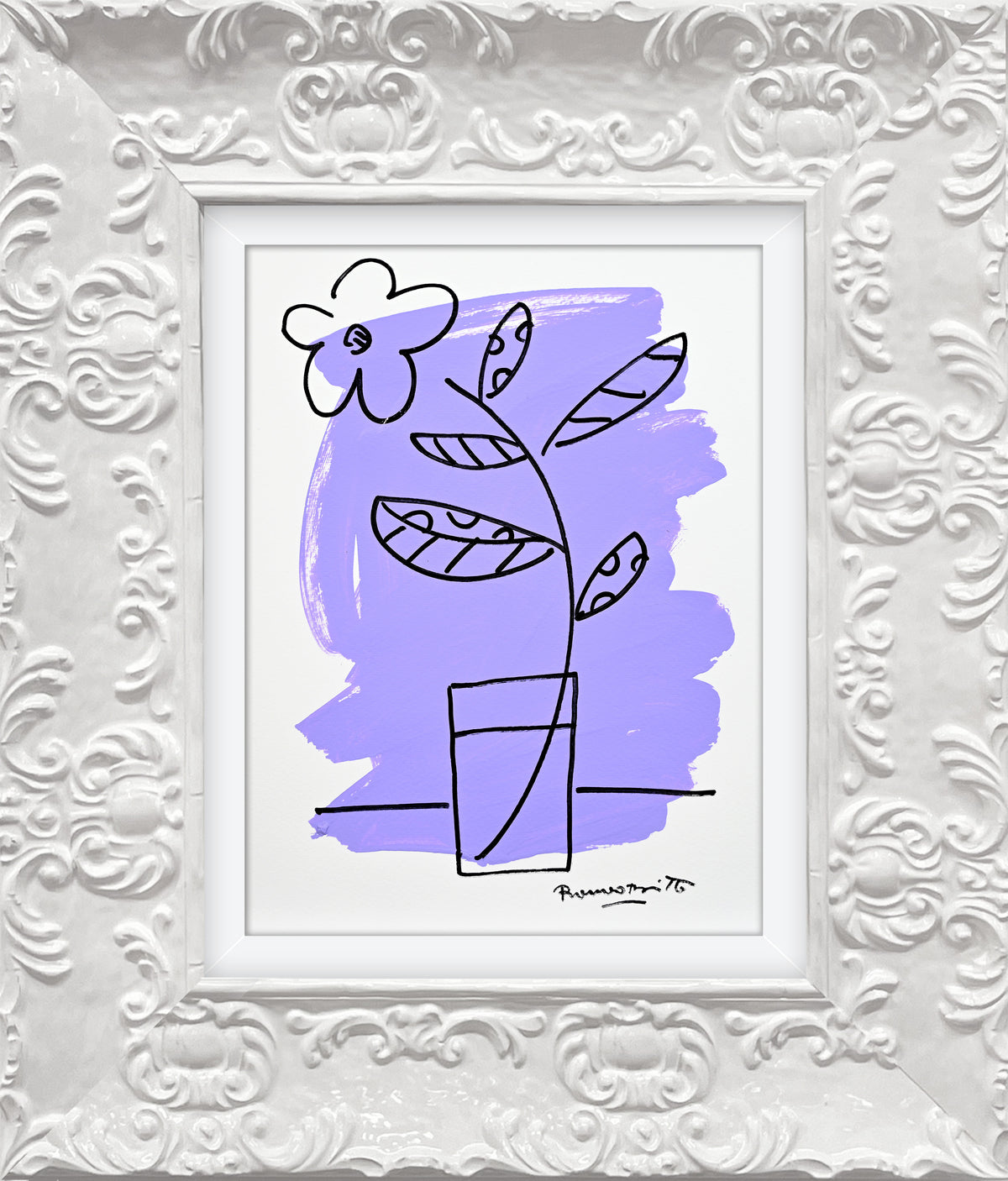 Romero Britto two color collection original drawing  colorful pop art design