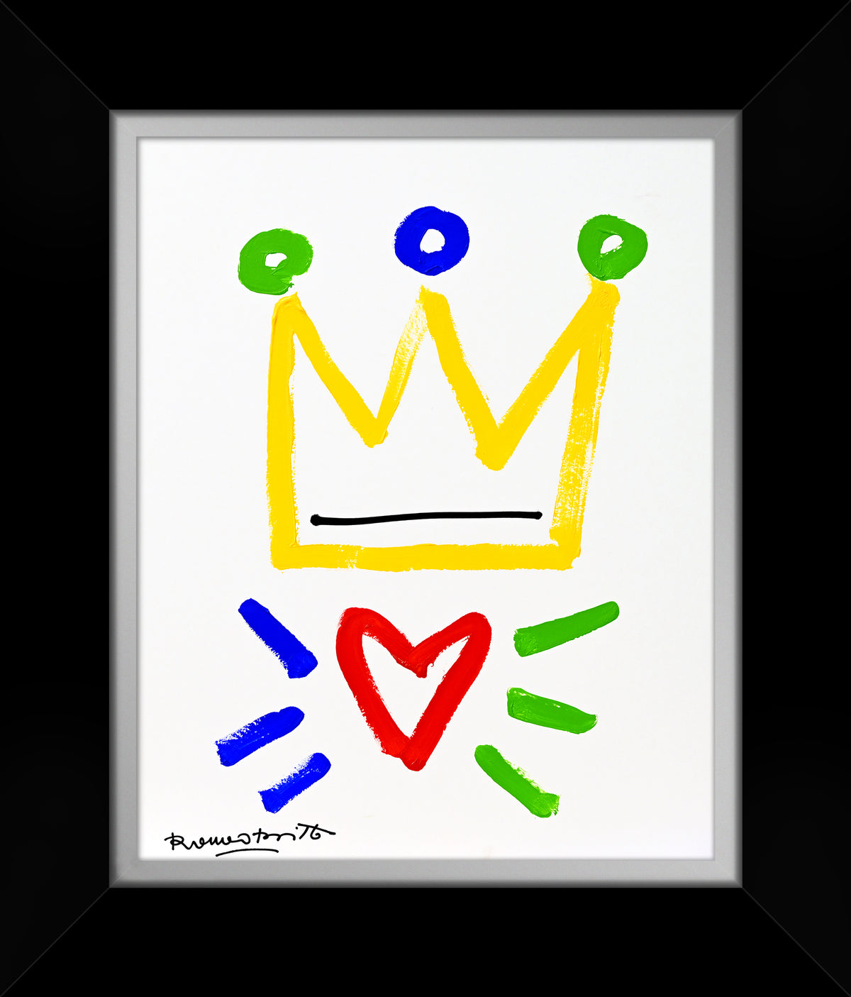 modern pop art the crown original drawing  vibrant home decor