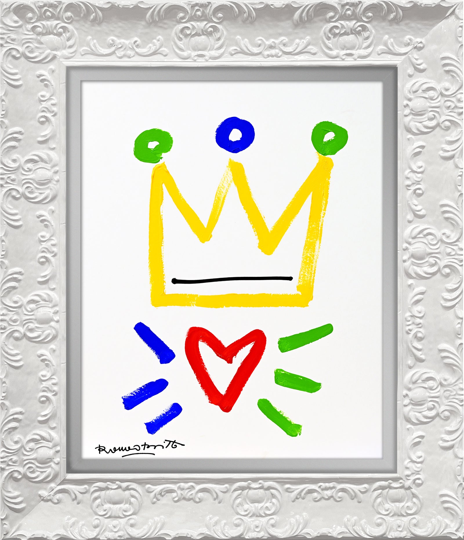 the crown original drawing  artistic colorful design collectible