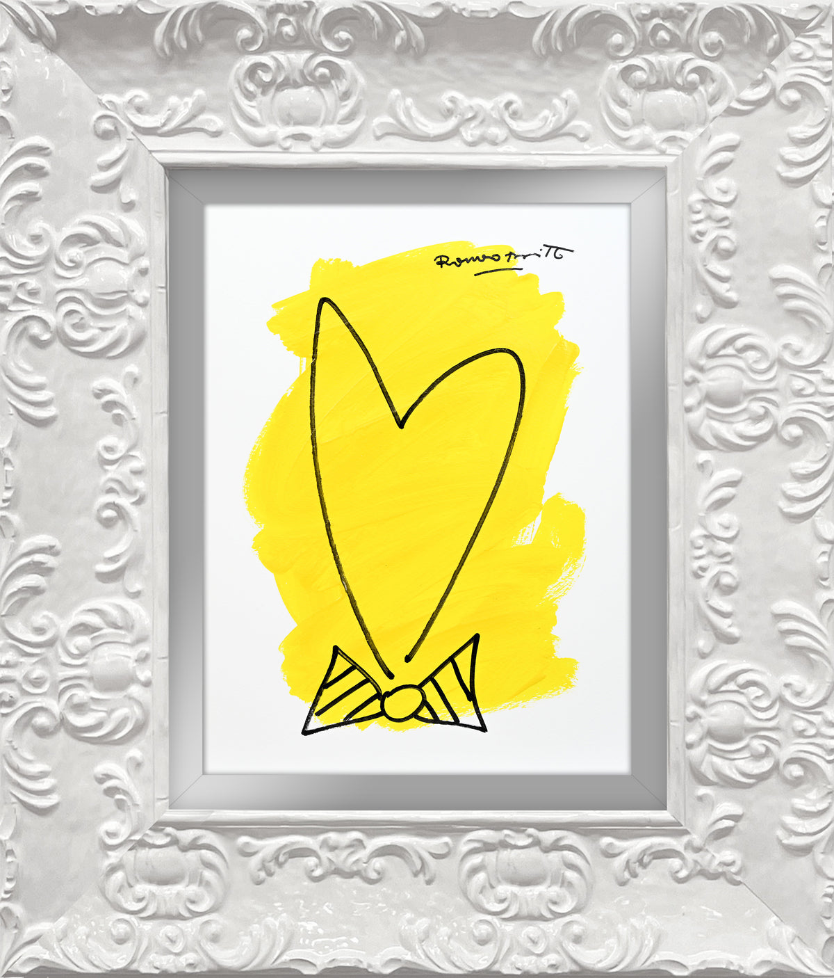 Romero Britto two color collection original drawing  colorful pop art design