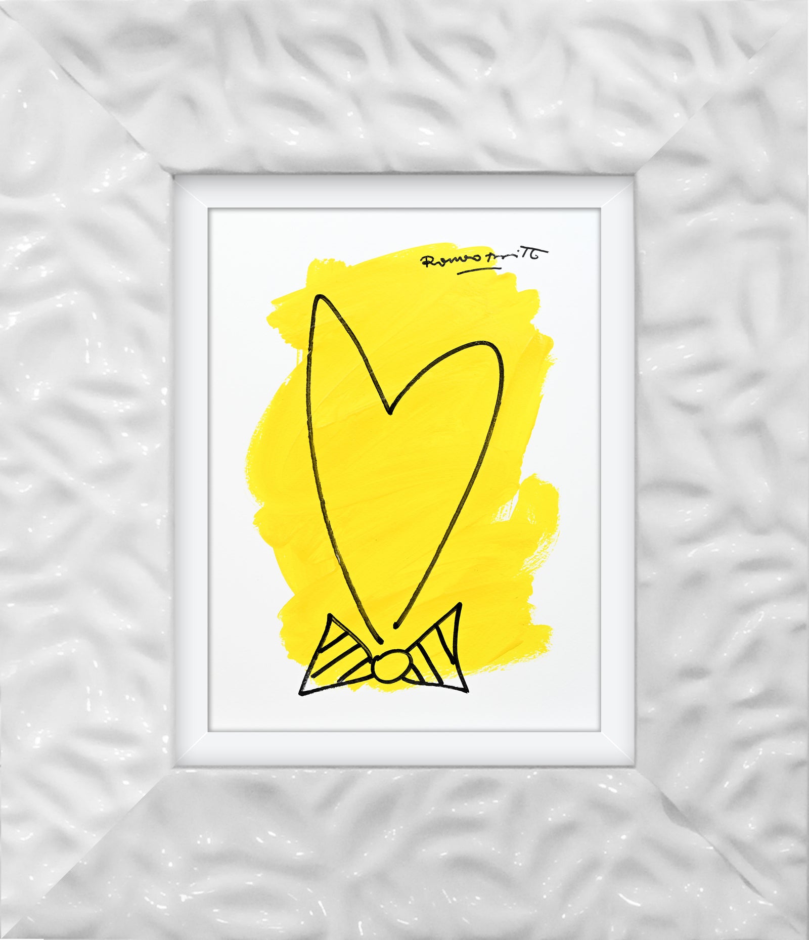 Romero Britto two color collection original drawing  colorful pop art design