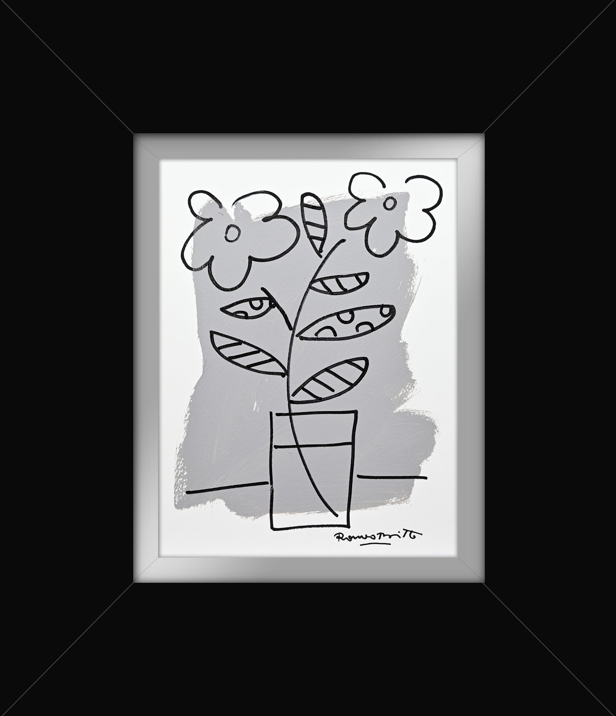 Romero Britto two color collection original drawing  colorful pop art design