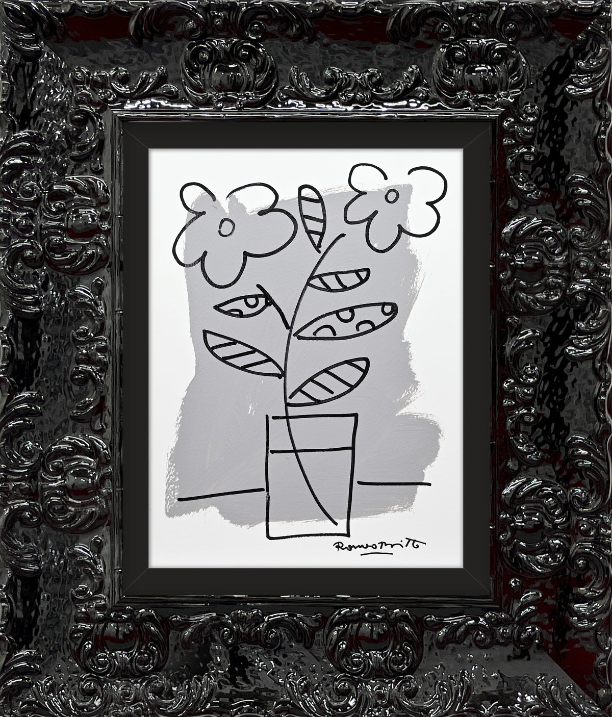 two color collection original drawing  colorful decorative collectible gift idea