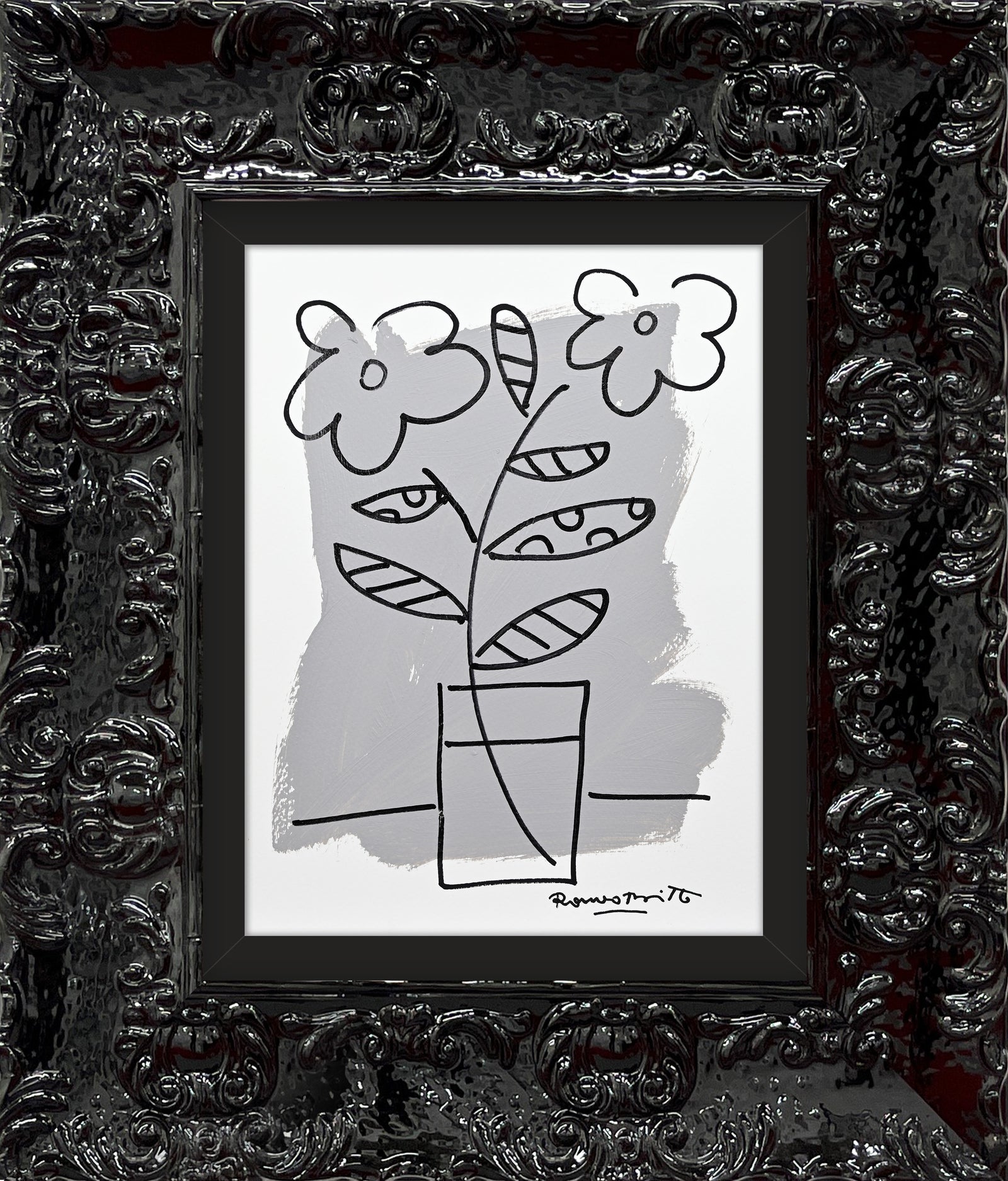 two color collection original drawing  colorful decorative collectible gift idea