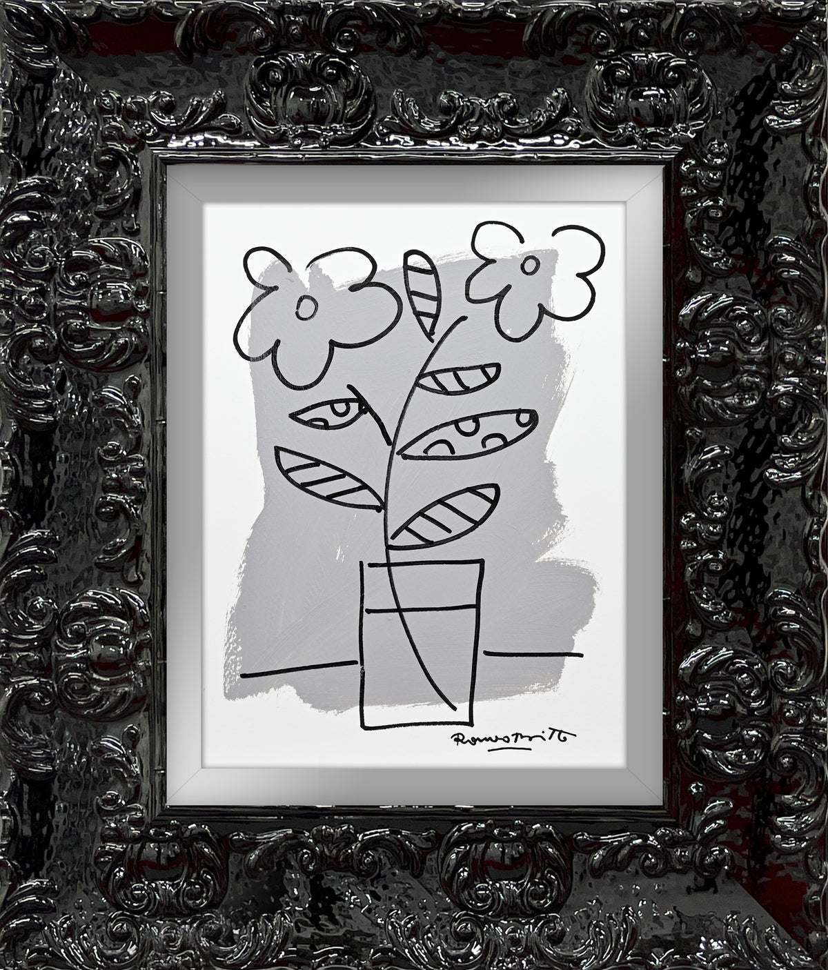 modern pop art two color collection original drawing  vibrant home decor
